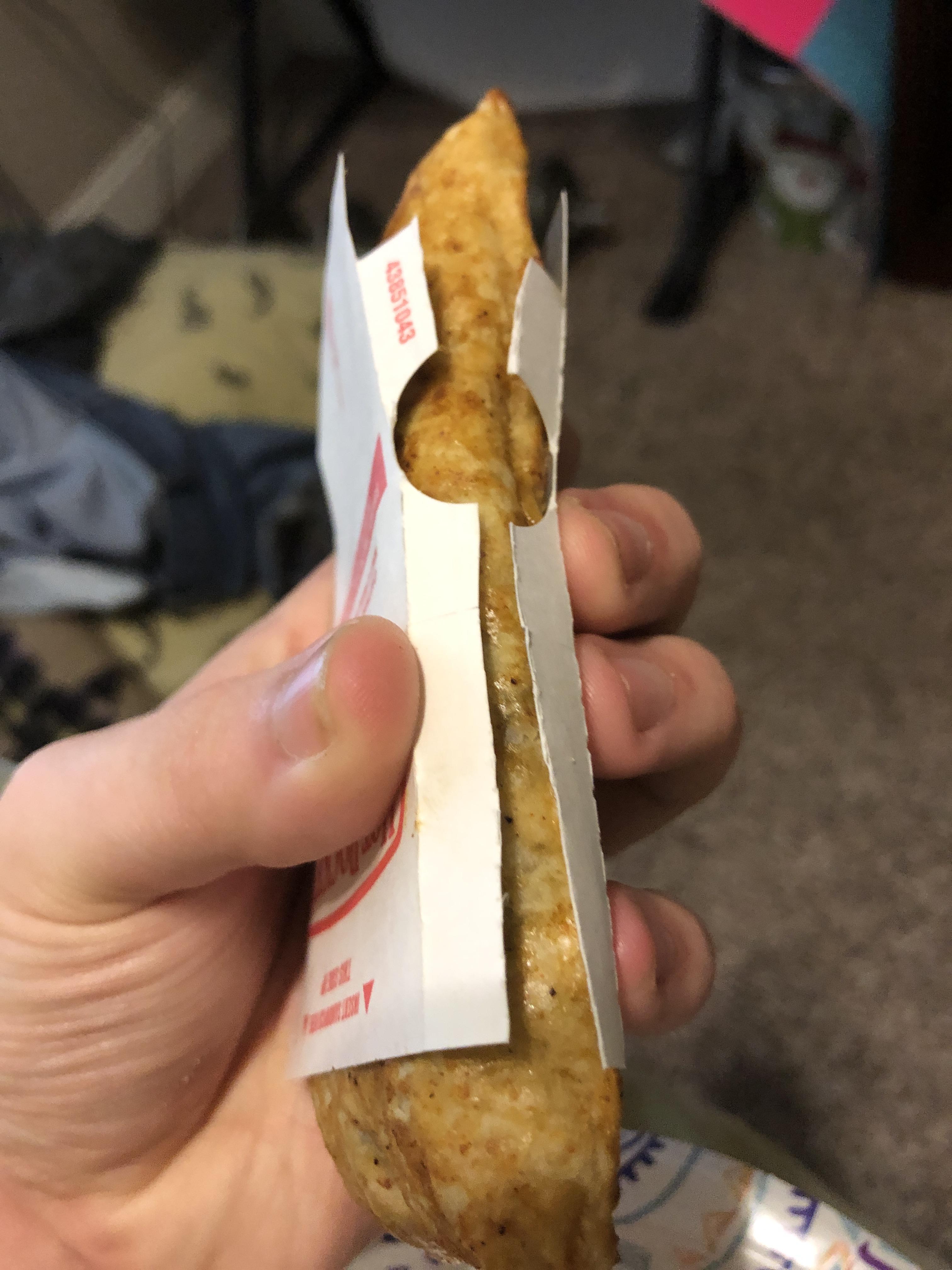 My hot pocket was too big for its wrapper. r/mildlyinteresting