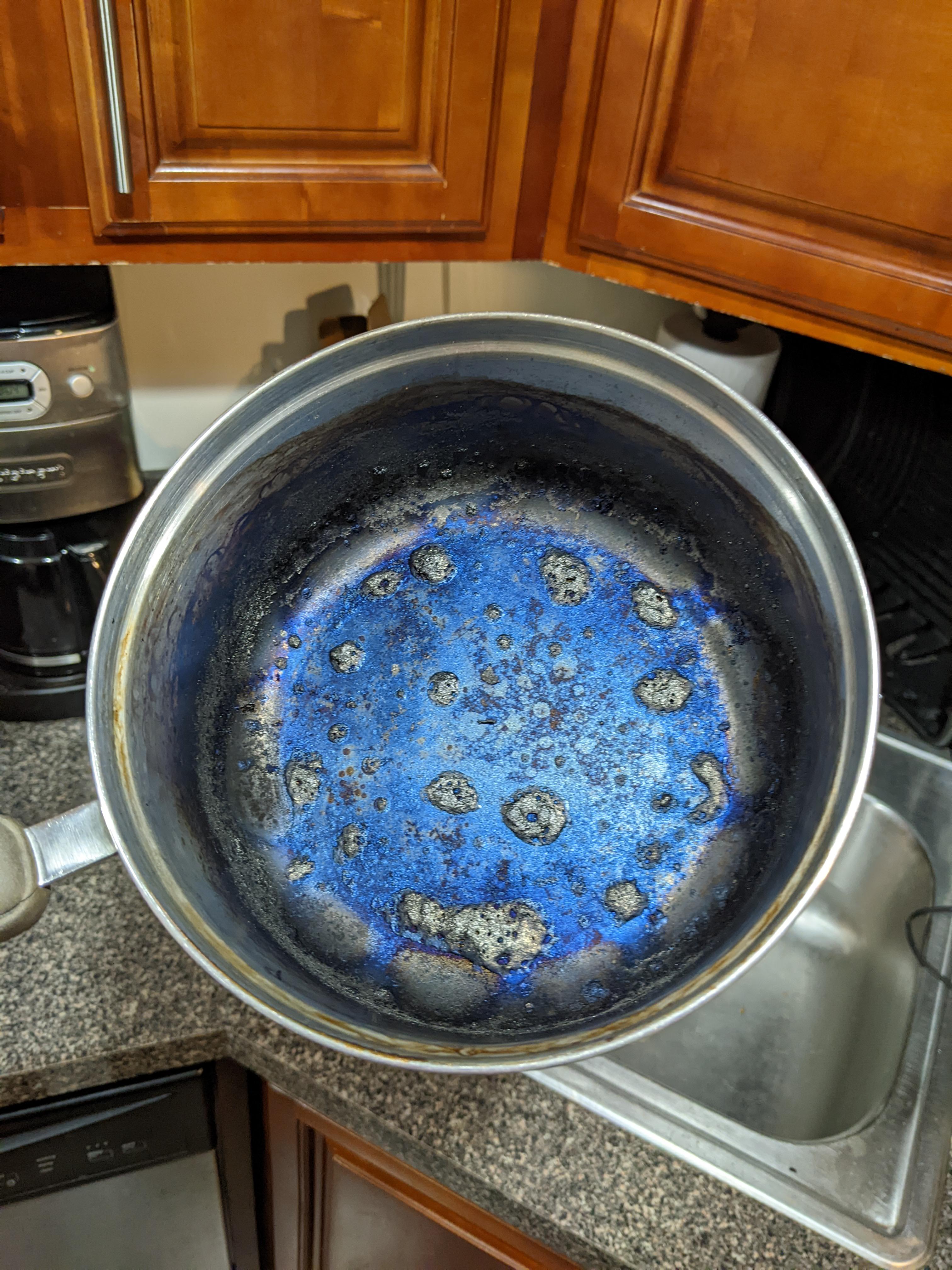 I over boiled the water in my steamer and the stainless steel bottom