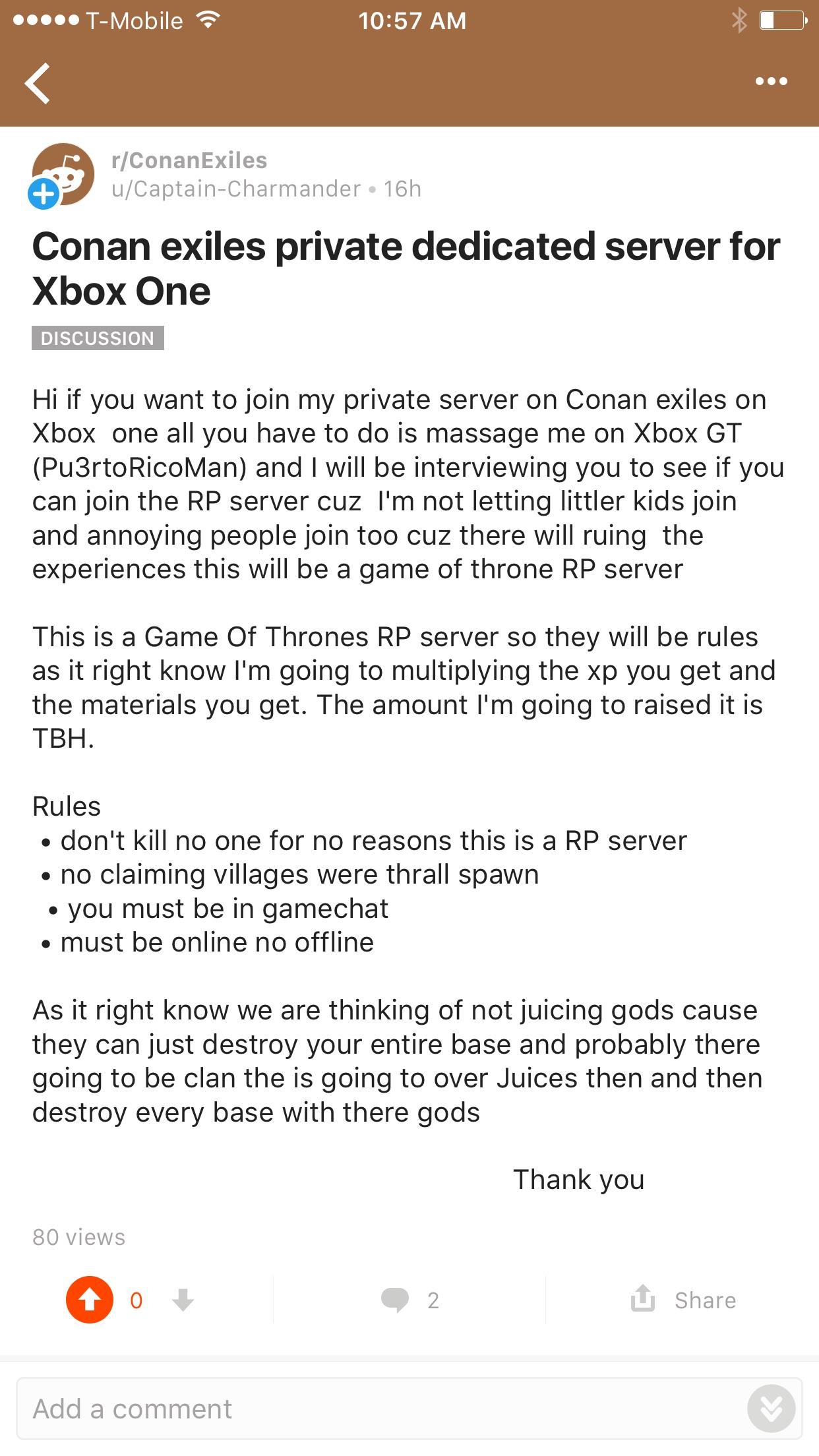 ConanExile private dedicated server for Xbox one r/ConanExilesServers