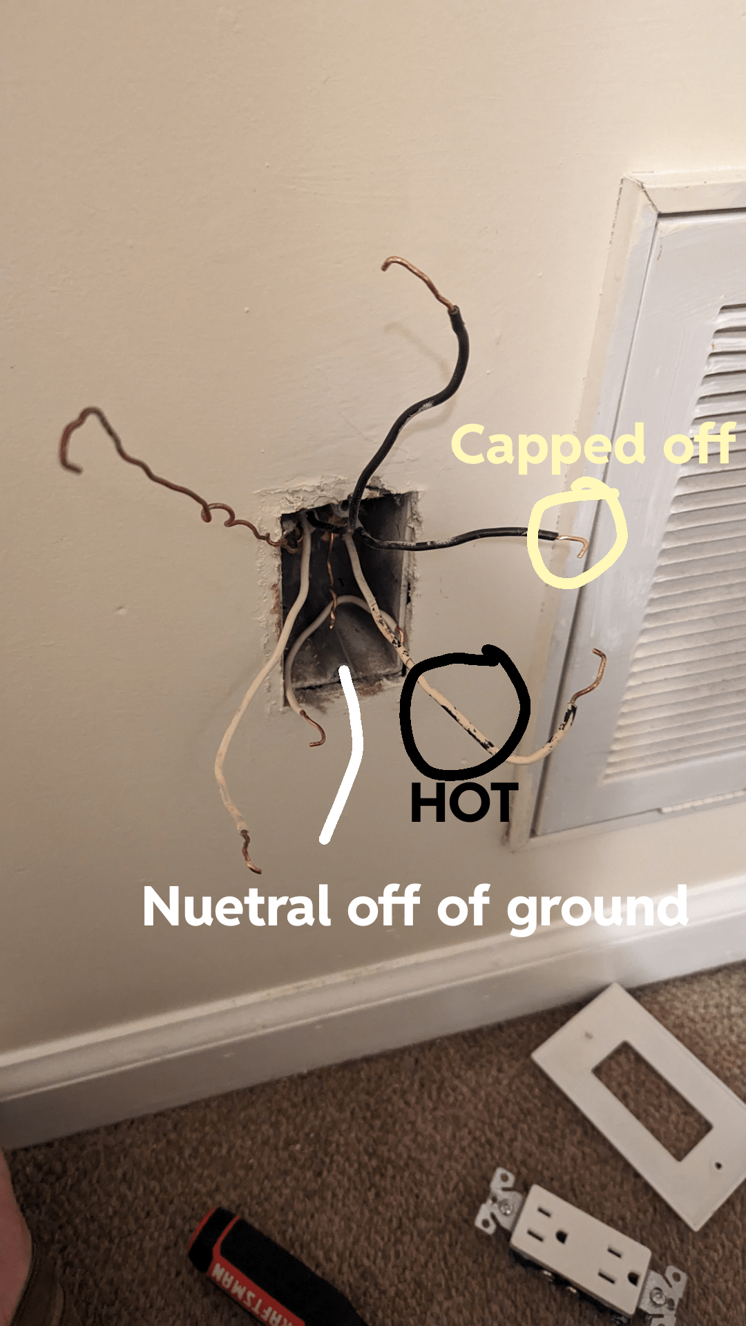 White wire hot and ground wire as neutral, any way to fix? r/electrical