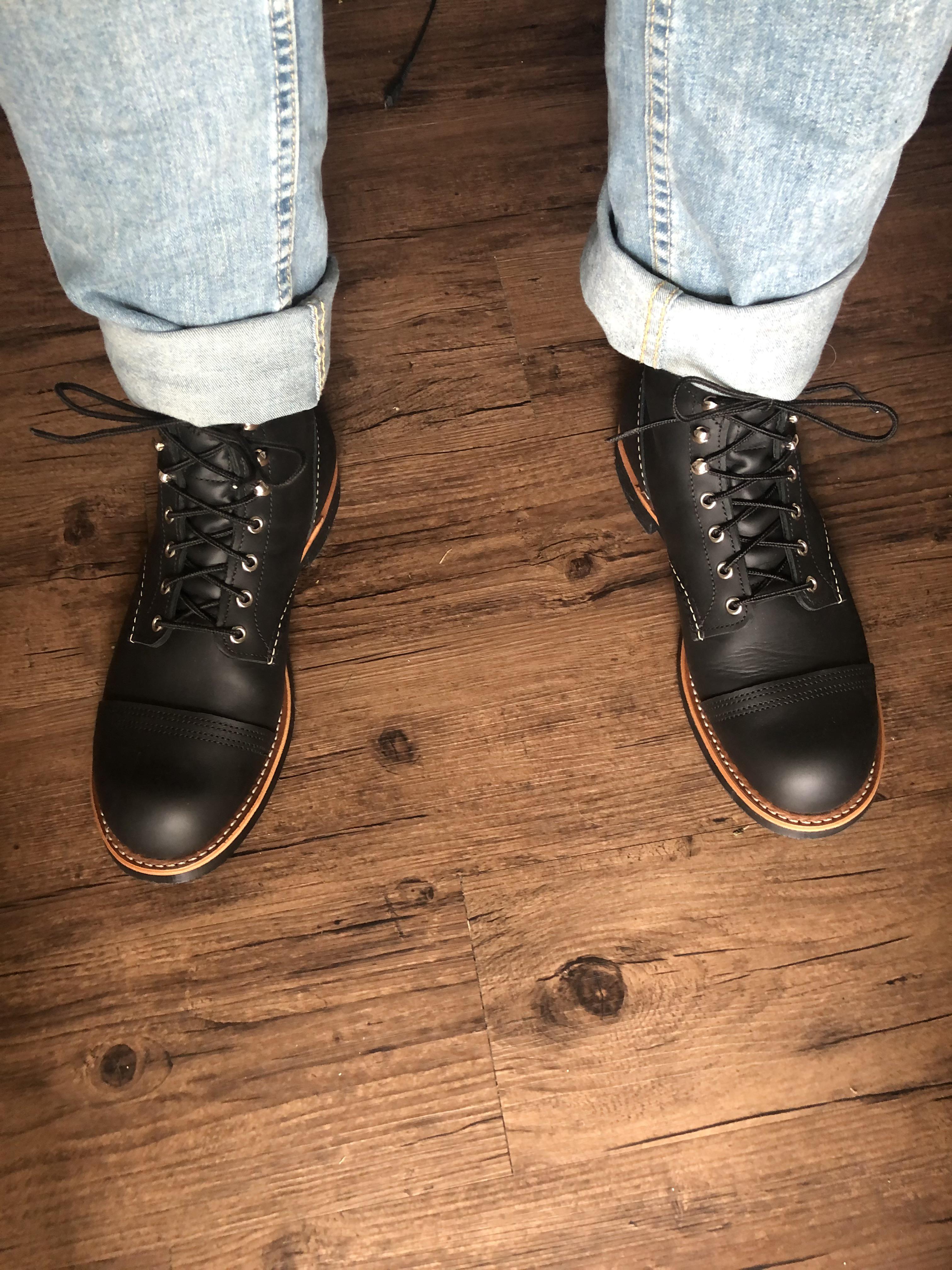 New Iron Rangers in Black Harness leather (8084). Let the break in