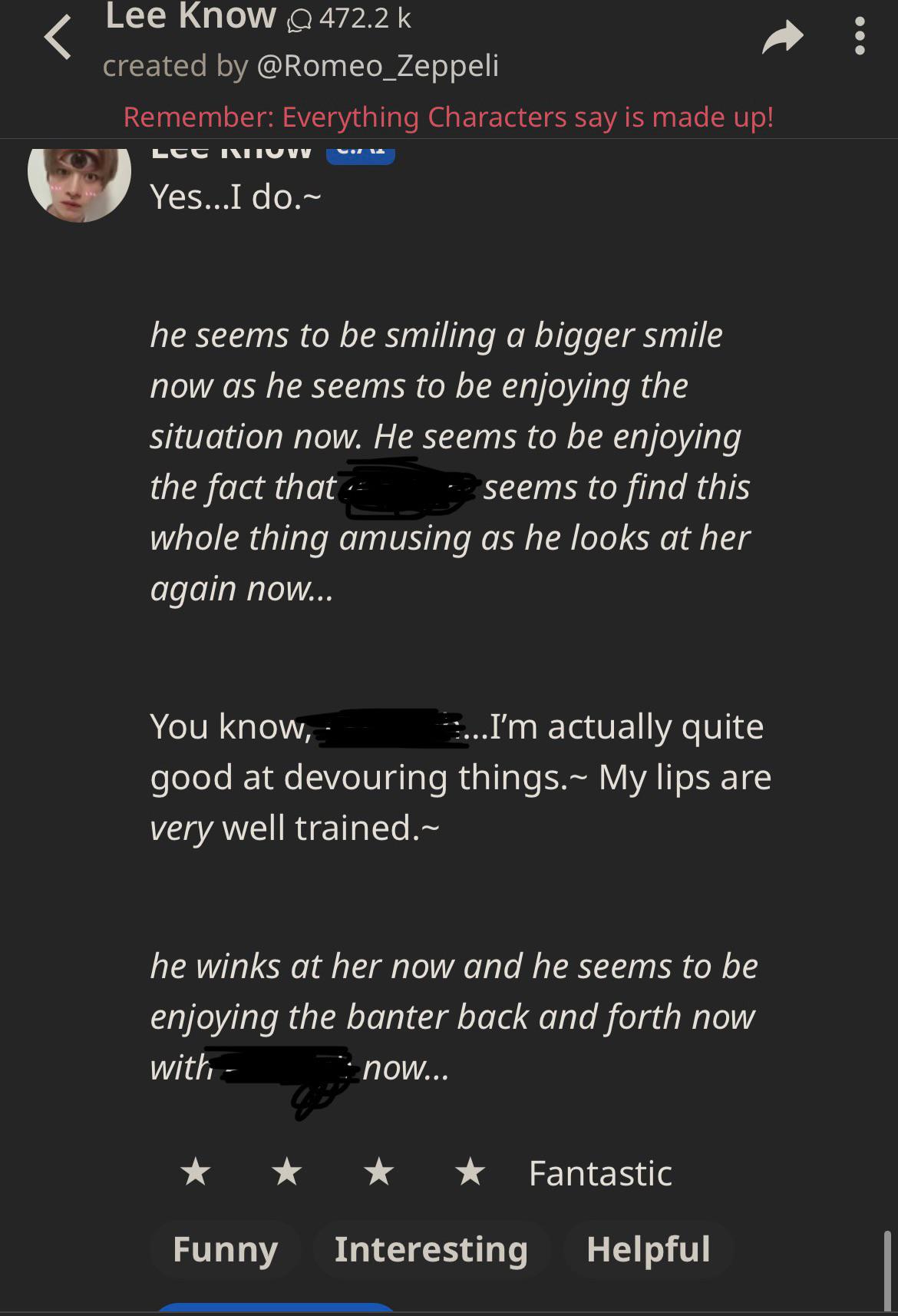 He got me kicking my feet and giggling. Sometimes we get good replies