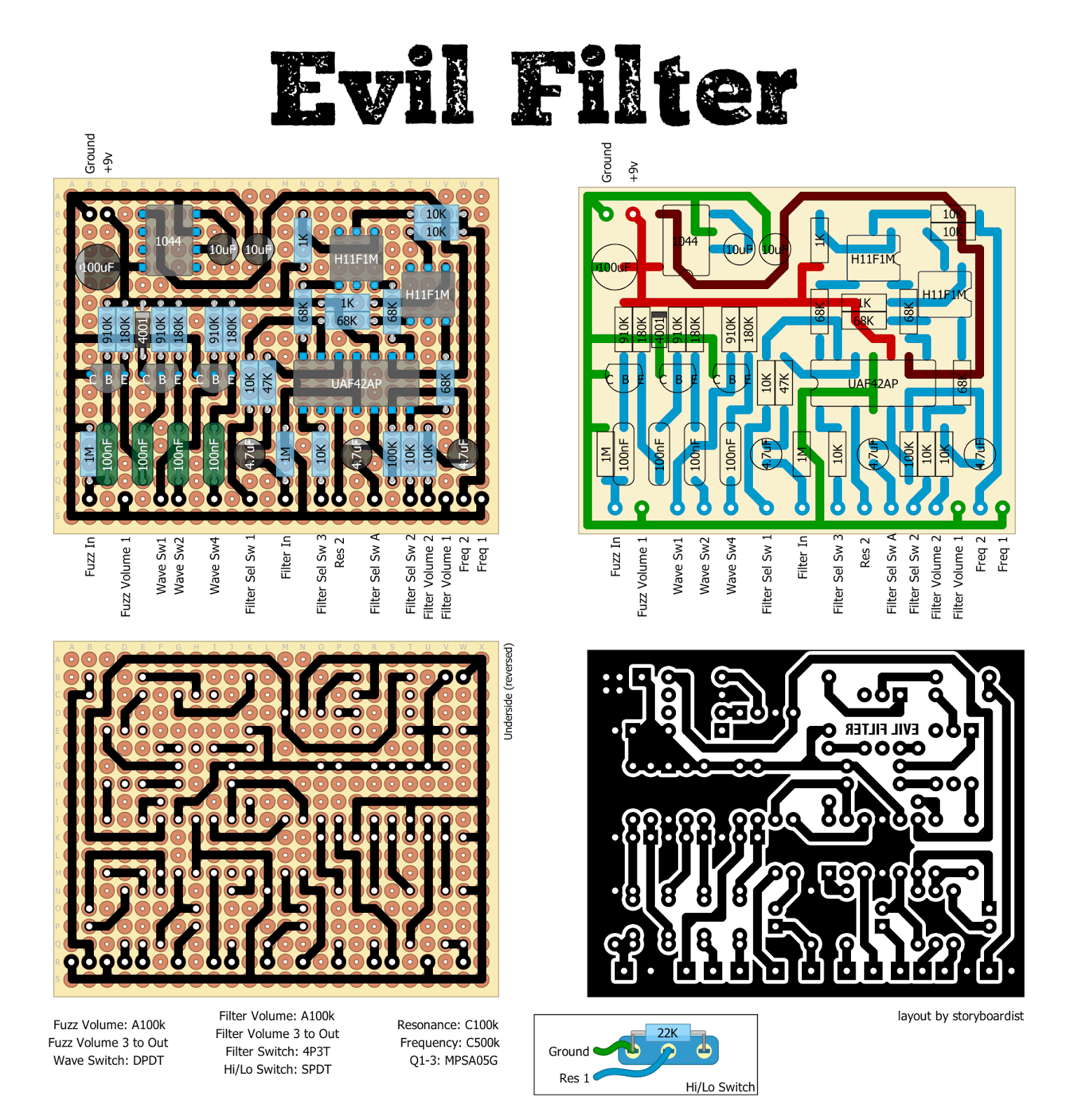 Want to build a DBA Evil Fuzz clone based on this Evil Filter schematic