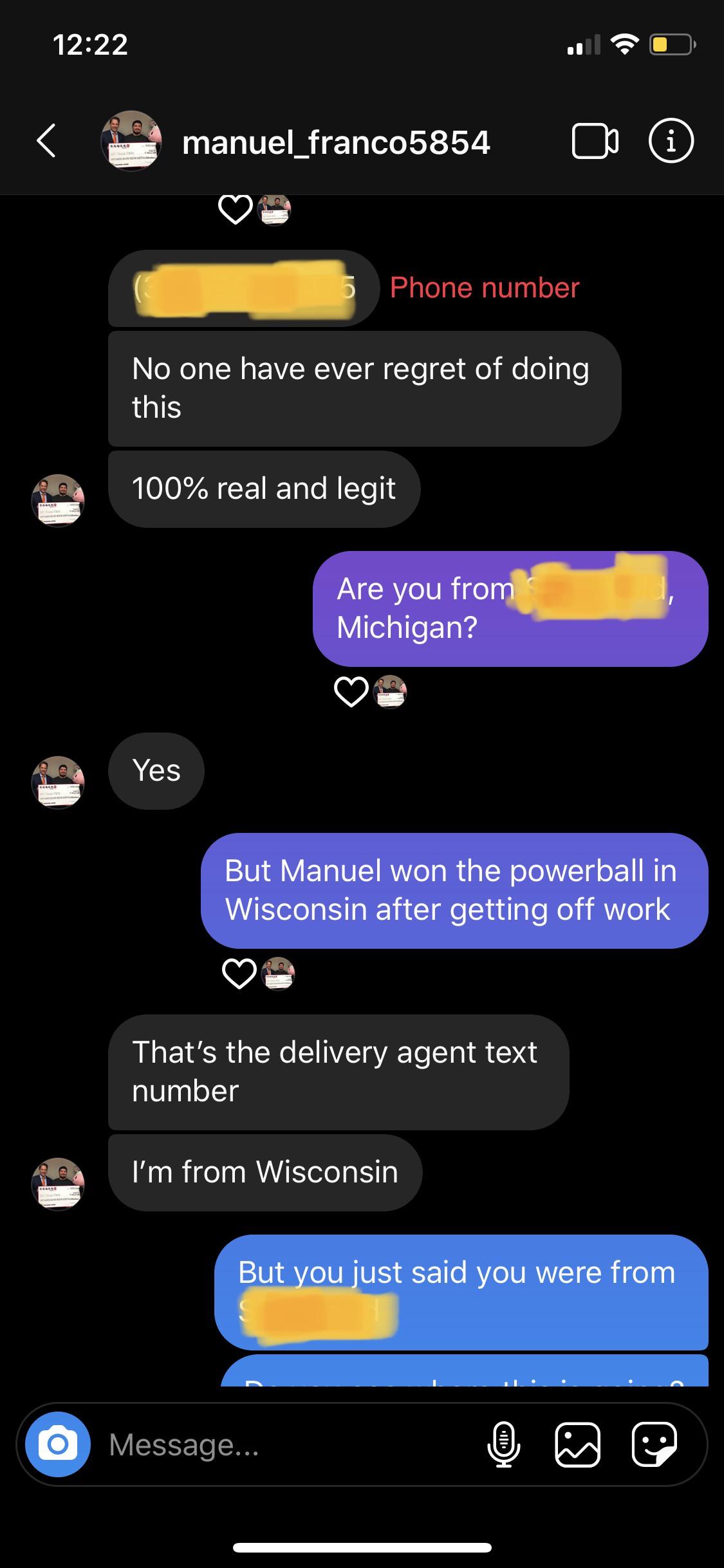 Lotto winner wanted to send me money! r/scambait