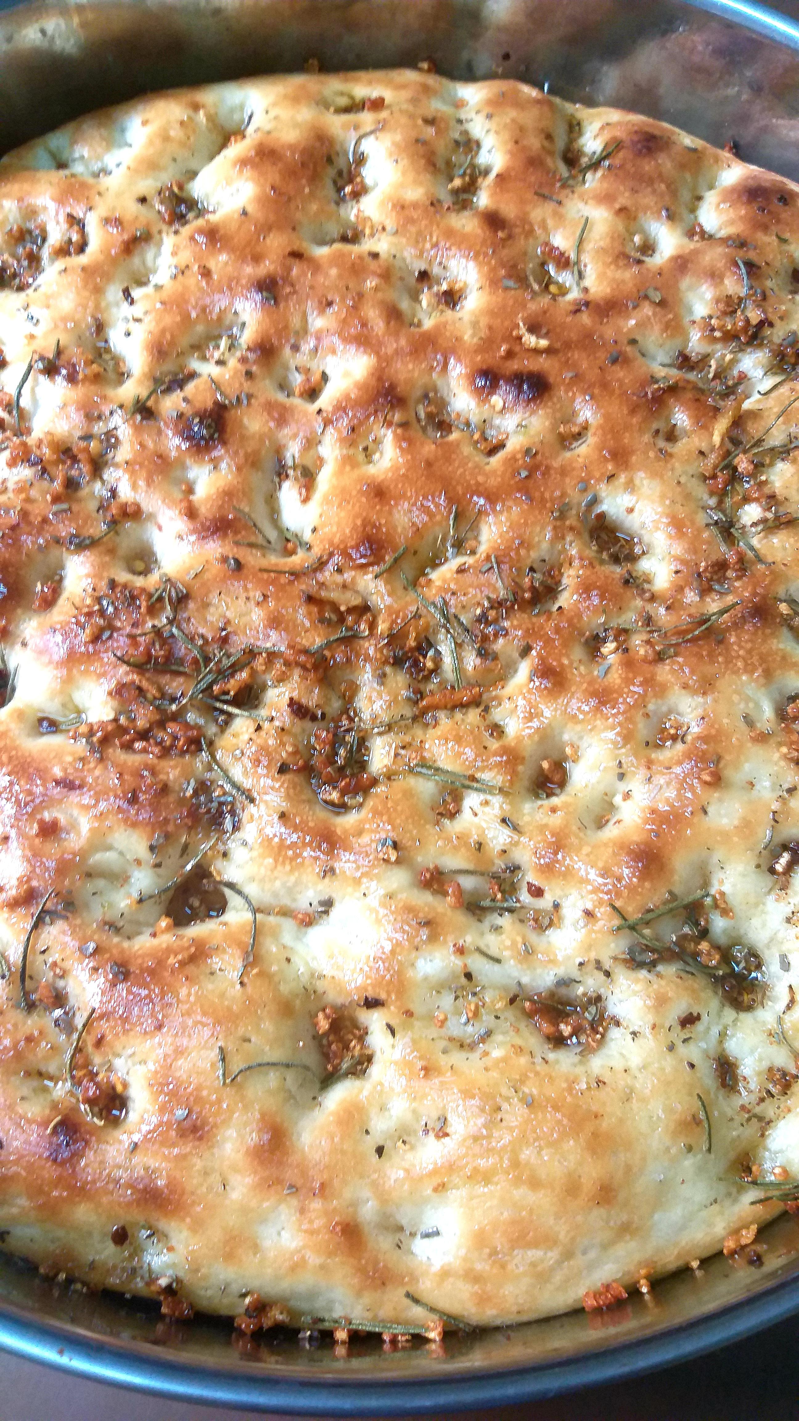 Made Kenji's noknead roasted garlic focaccia bread! r/seriouseats
