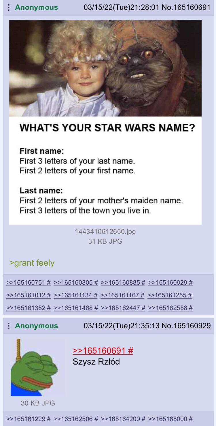 Anon's Star Wars name 4chan