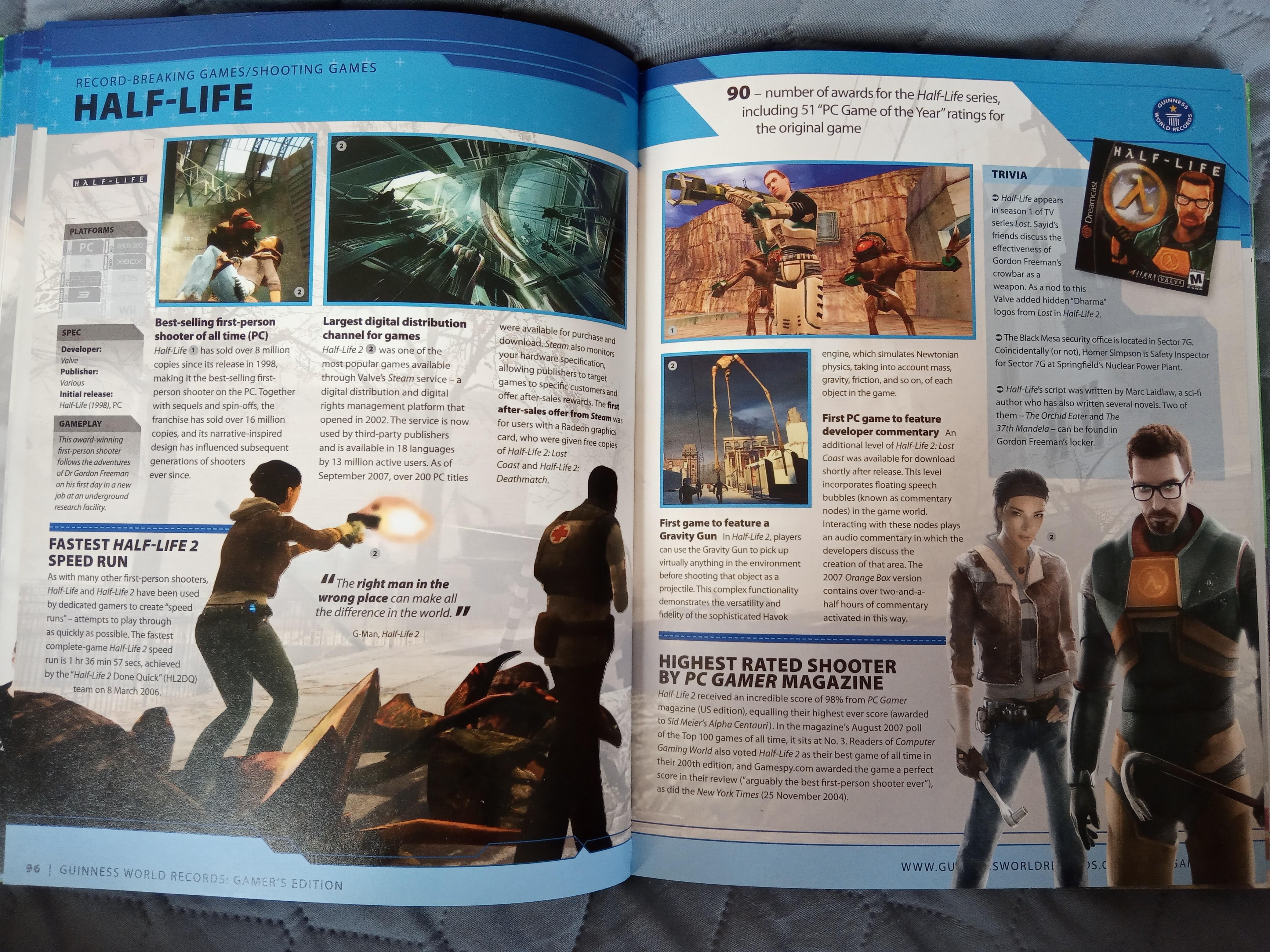 Guiness World Records Gamer's edition 2008 book r/HalfLife