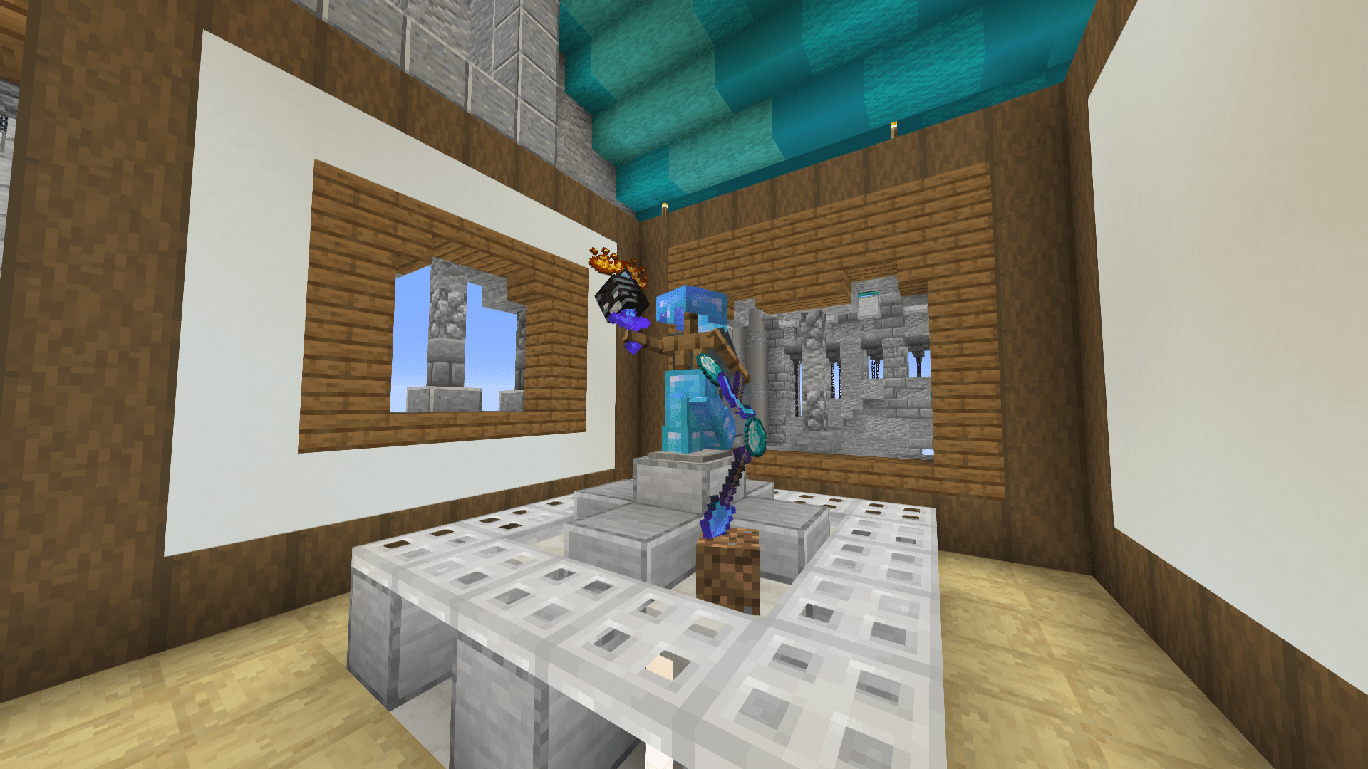 My first attempt at a cool Minecraft statue with the armorstand