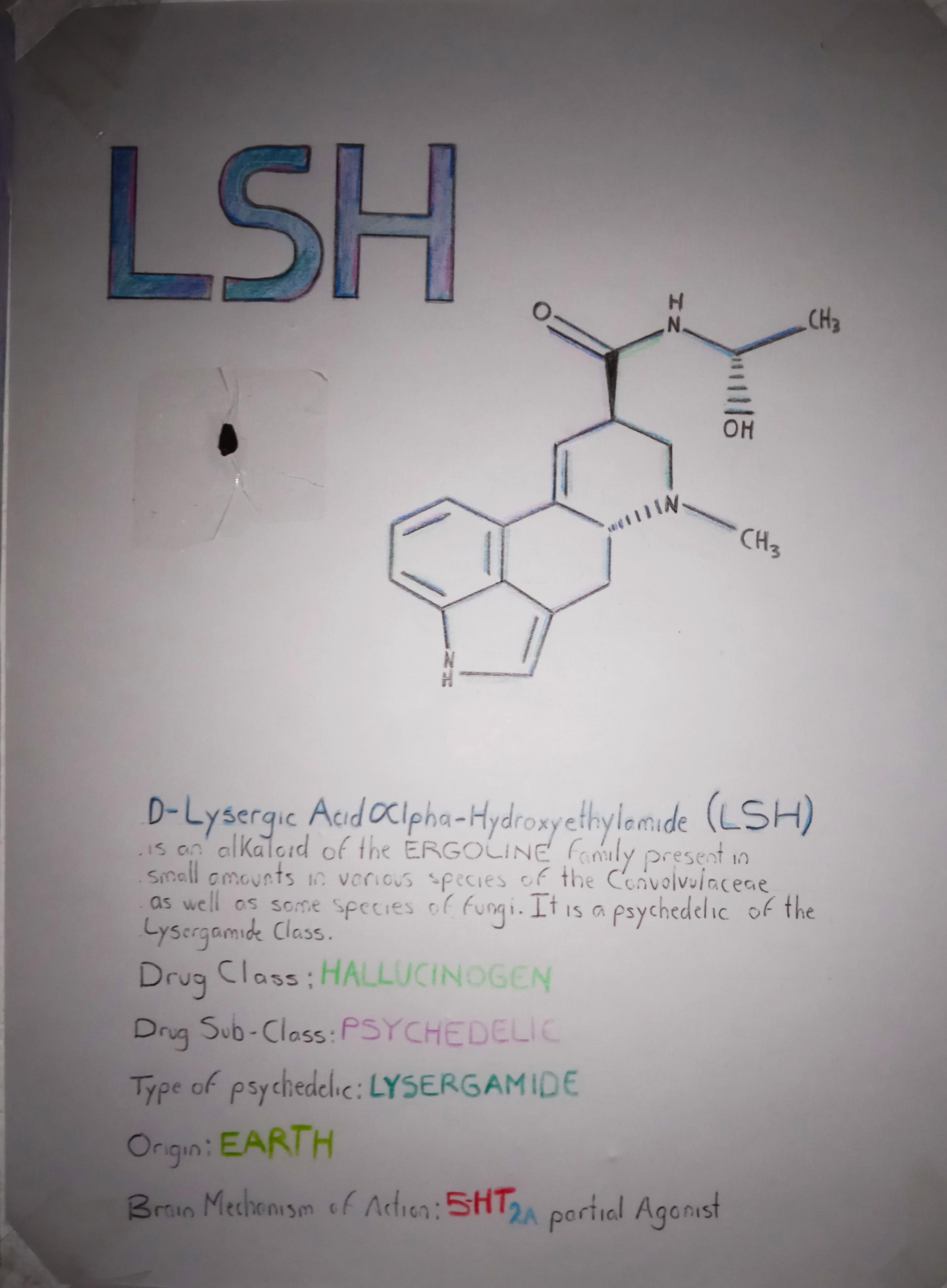 Here's a closer look to LSH the main psychoactive compound found in