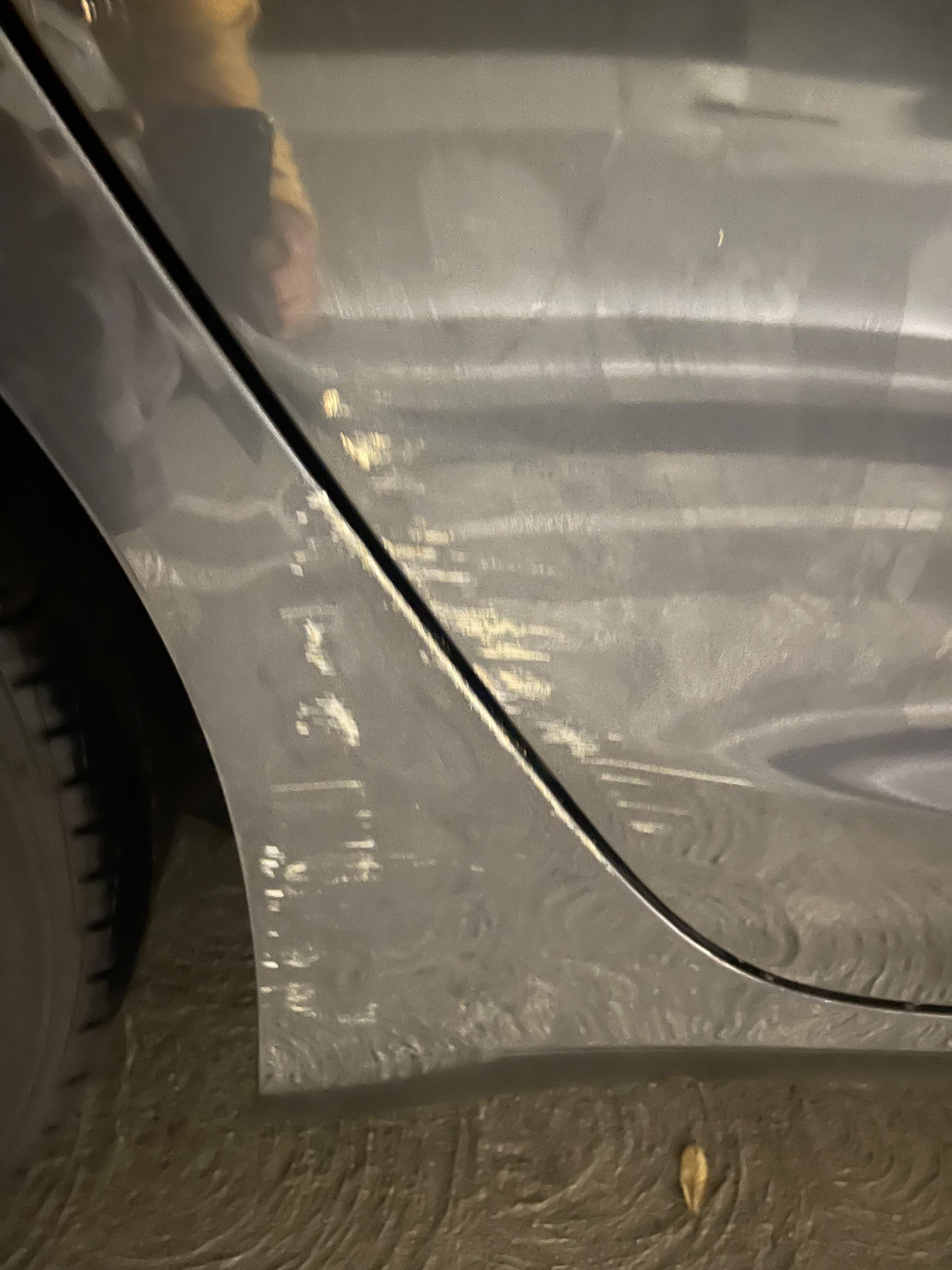 Scraped the car in a garage with white paint. How hard will this be to