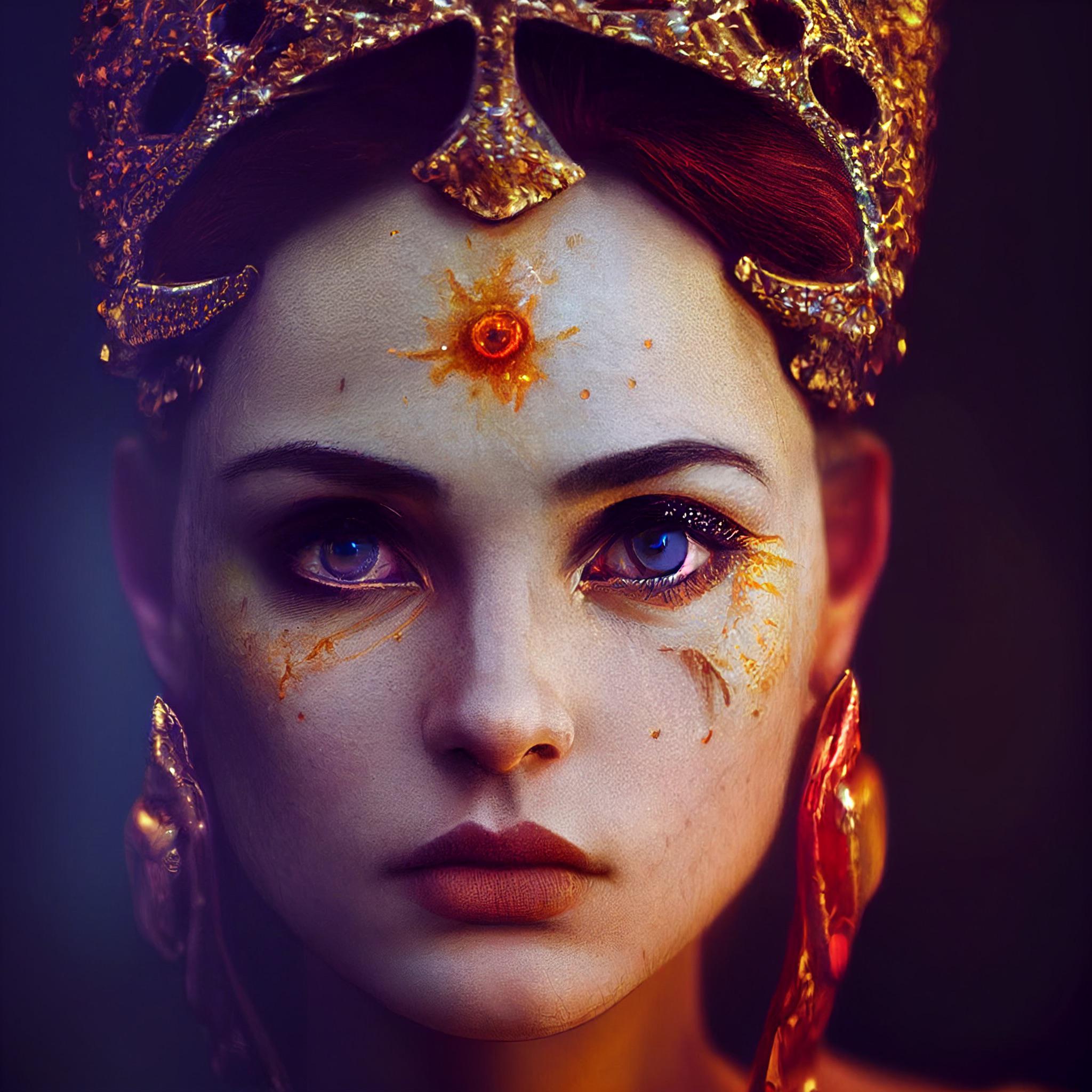 “Fire Queen” By ZenoTech_AI (Made using Midjourney AI) r/aiArt