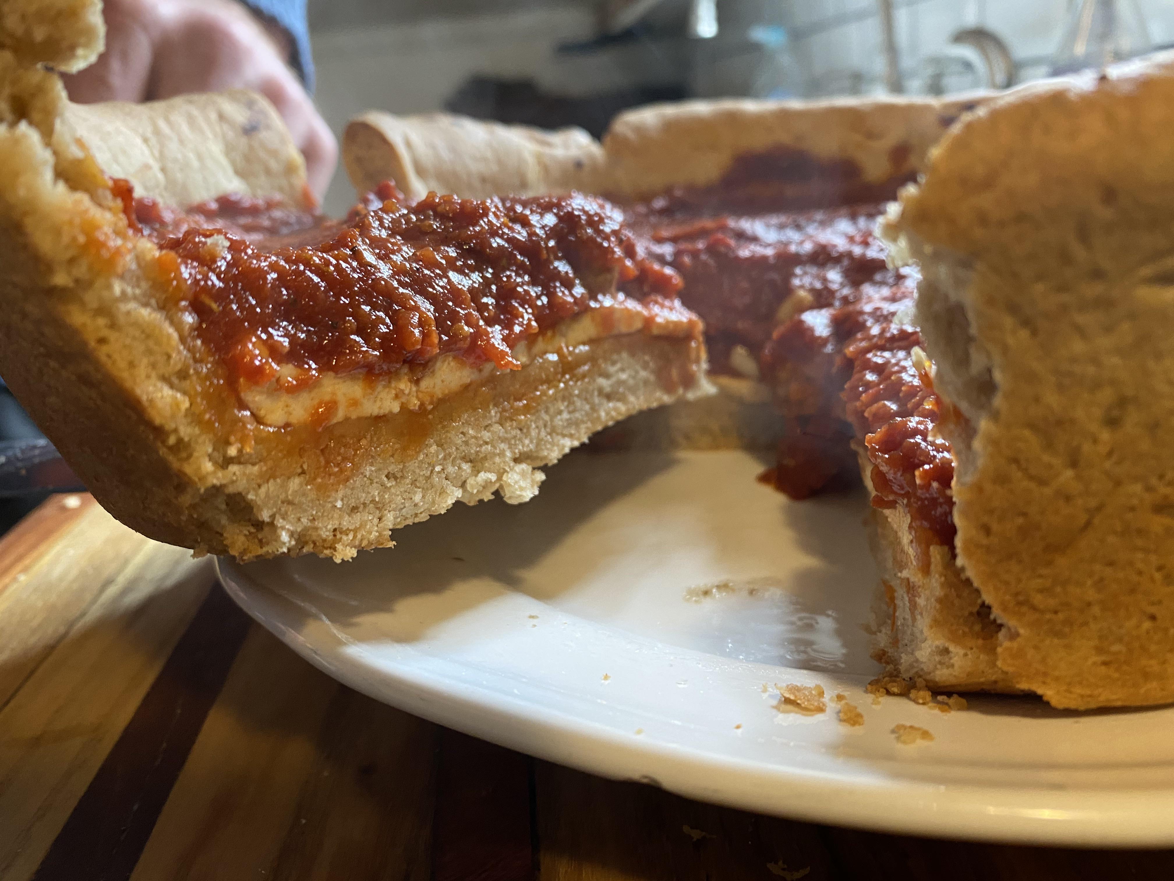 Deep Dish Pizza from scratch r/veganrecipes