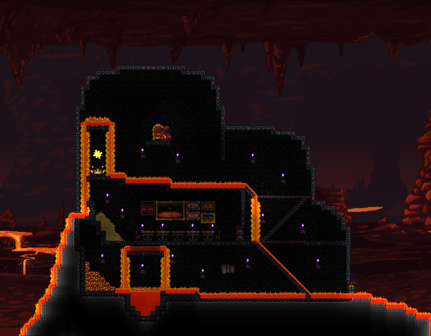 Hell Castle (1376 x 1072)(Mods Used)(Background added in post) r/Terraria
