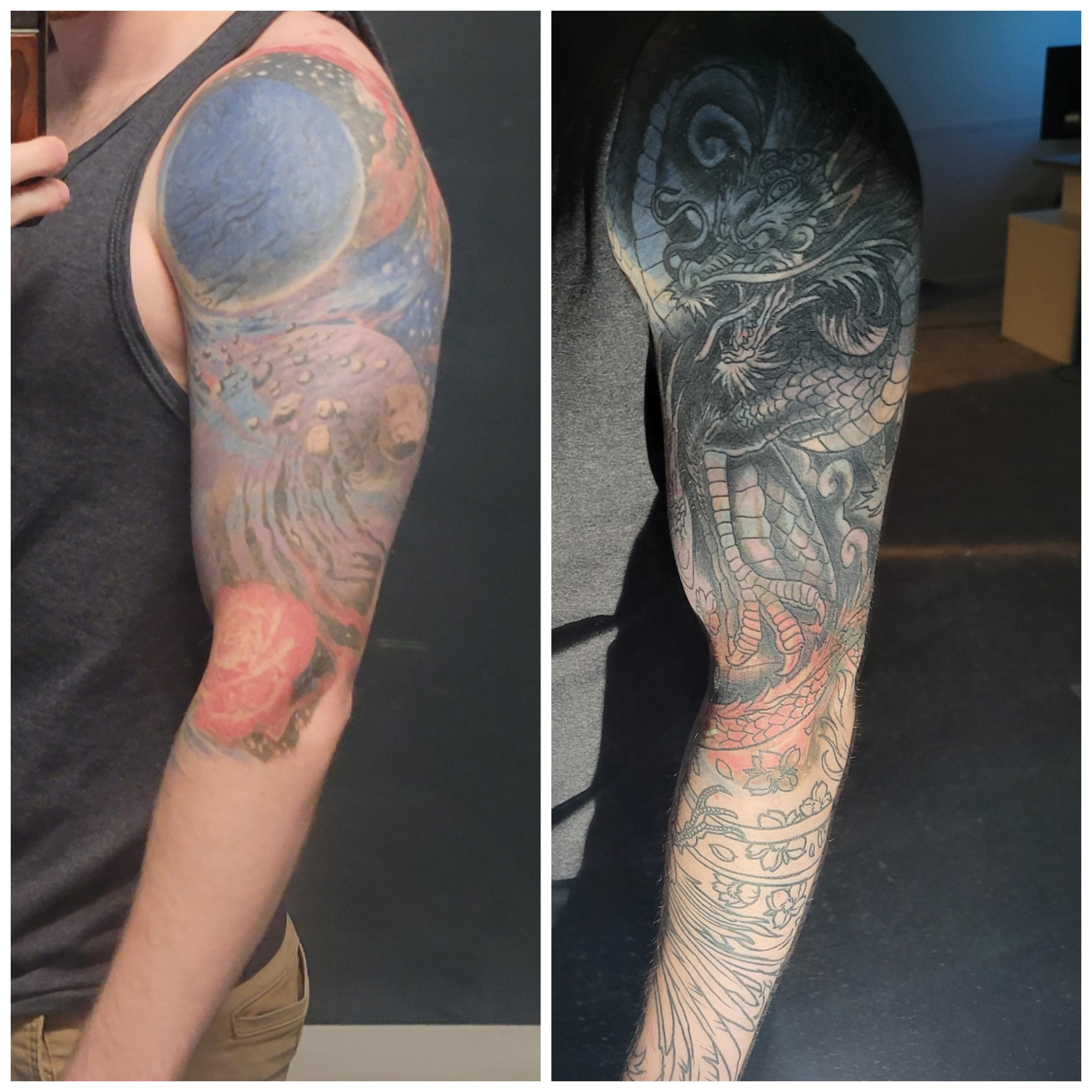 cover up in progress by Chris bowen at inked arts in buford ga r/tattoos