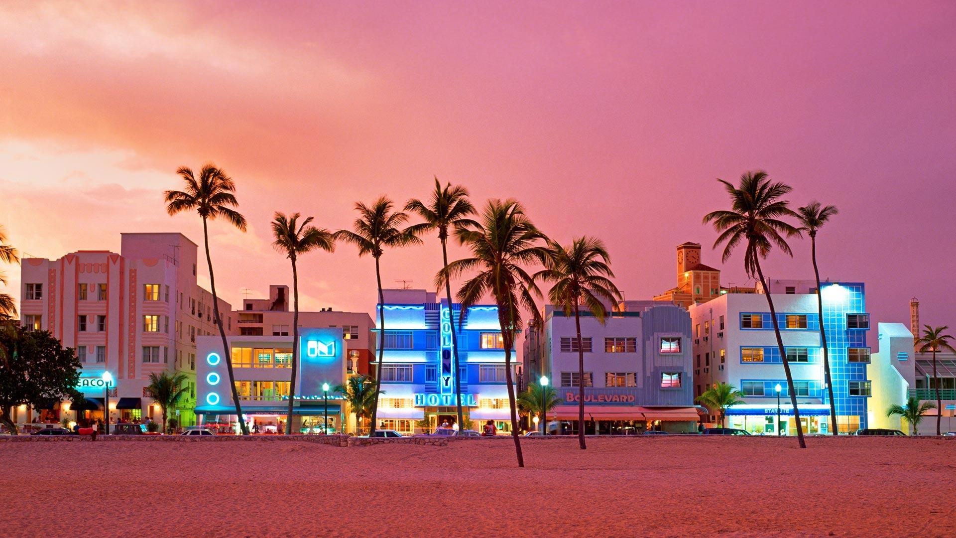 Miami south beach sunset (1920x1080) r/wallpaper