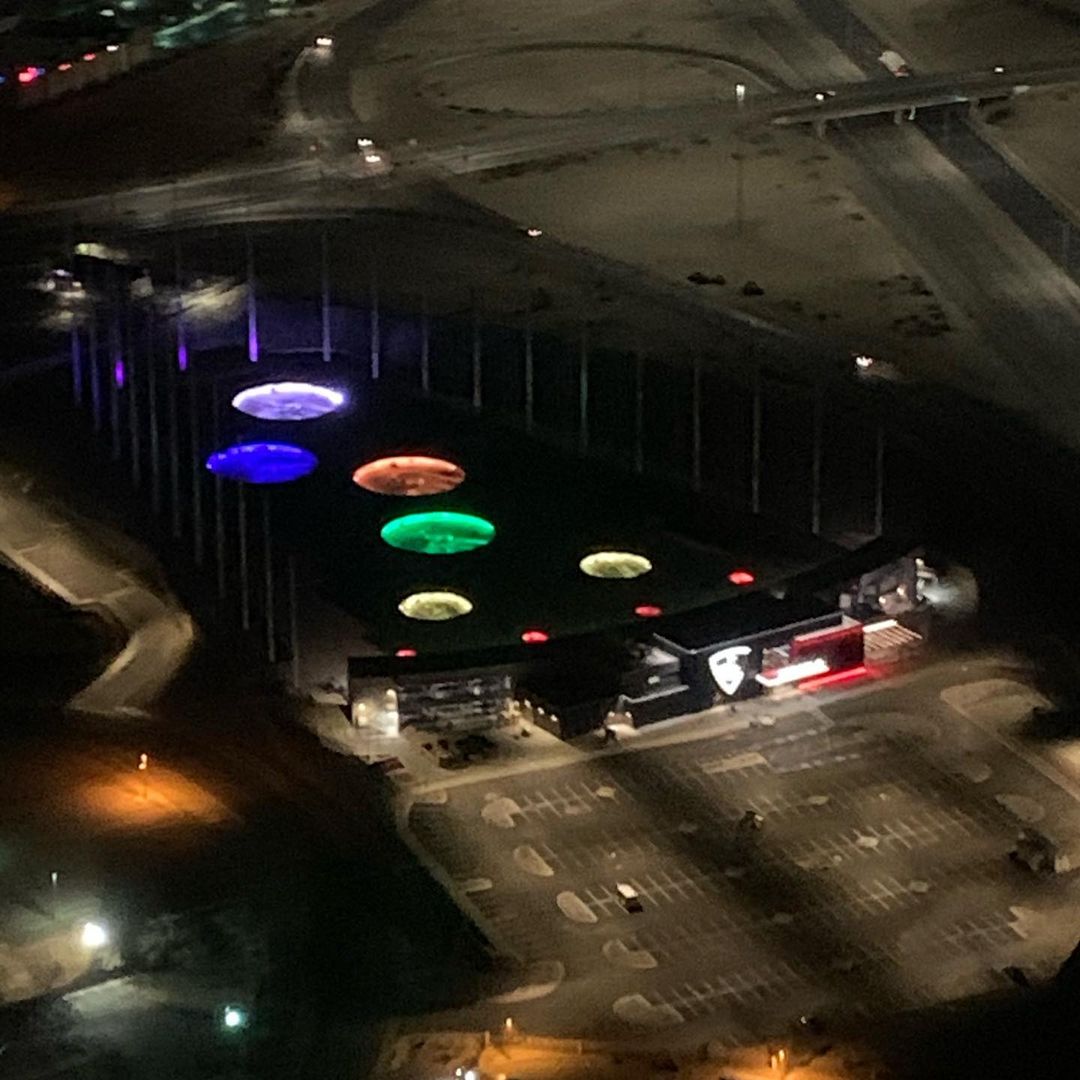 ABQ TopGolf lit up at night, Jan 19. 2021 r/Albuquerque