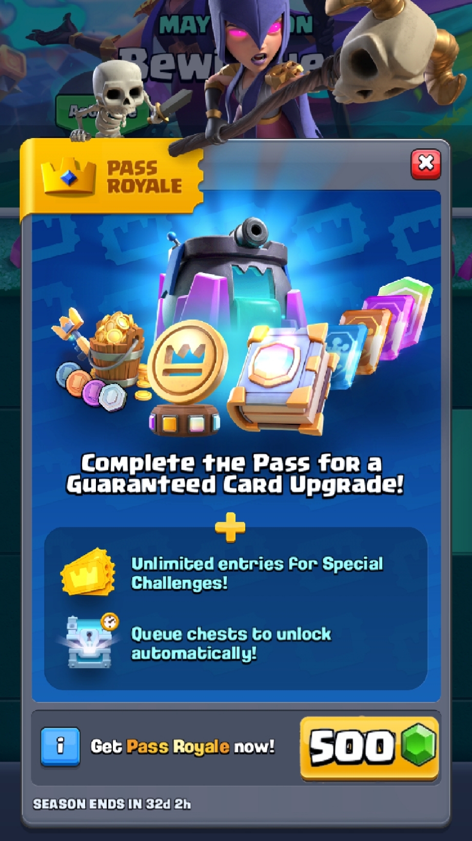 500 gems for the pass royal. Please give free to play players a chance