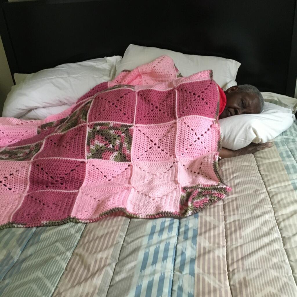 I made my grandma a blanket a couple of months ago, and my aunt just