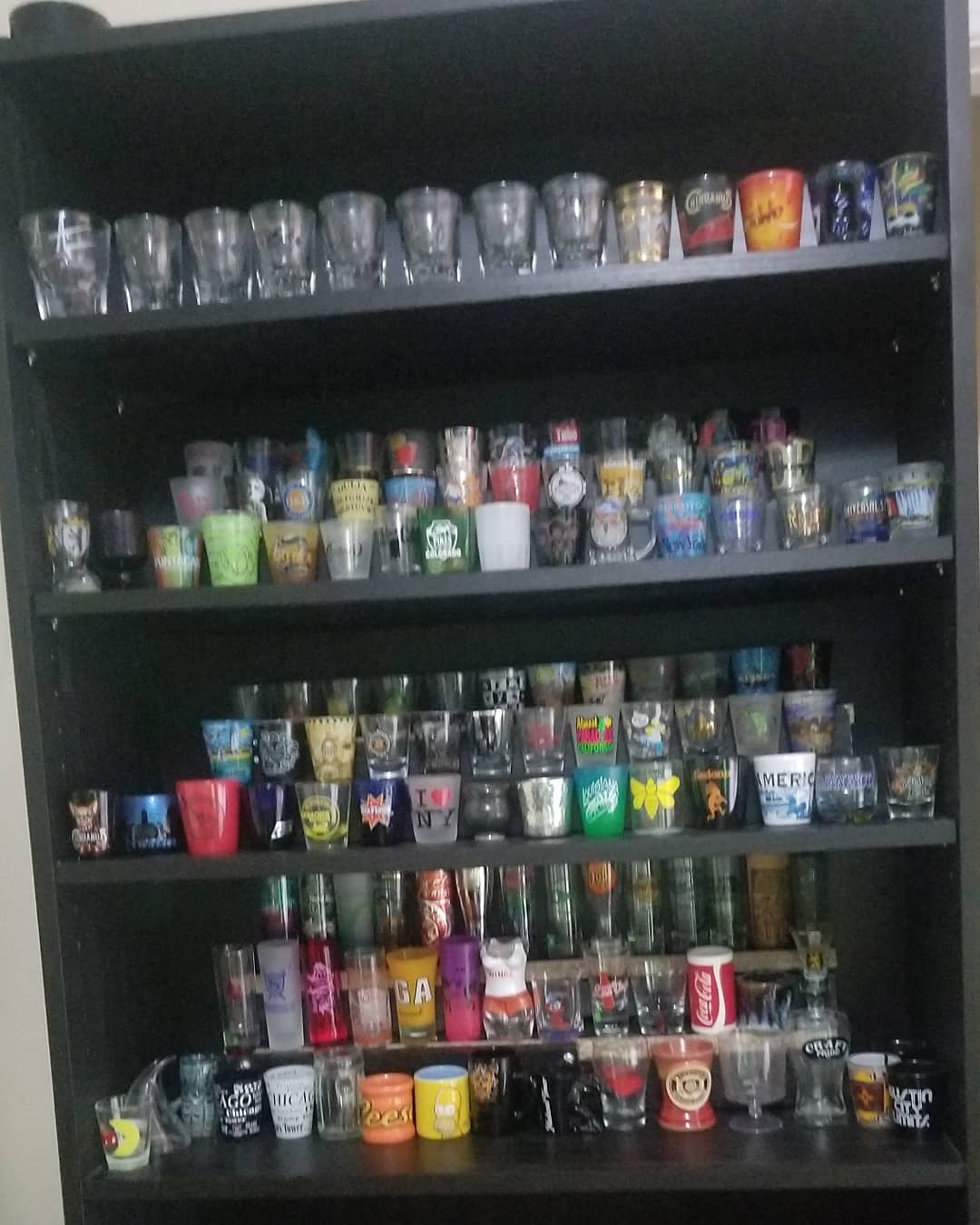 My shot glass collection (Count 147 at this picture) including my