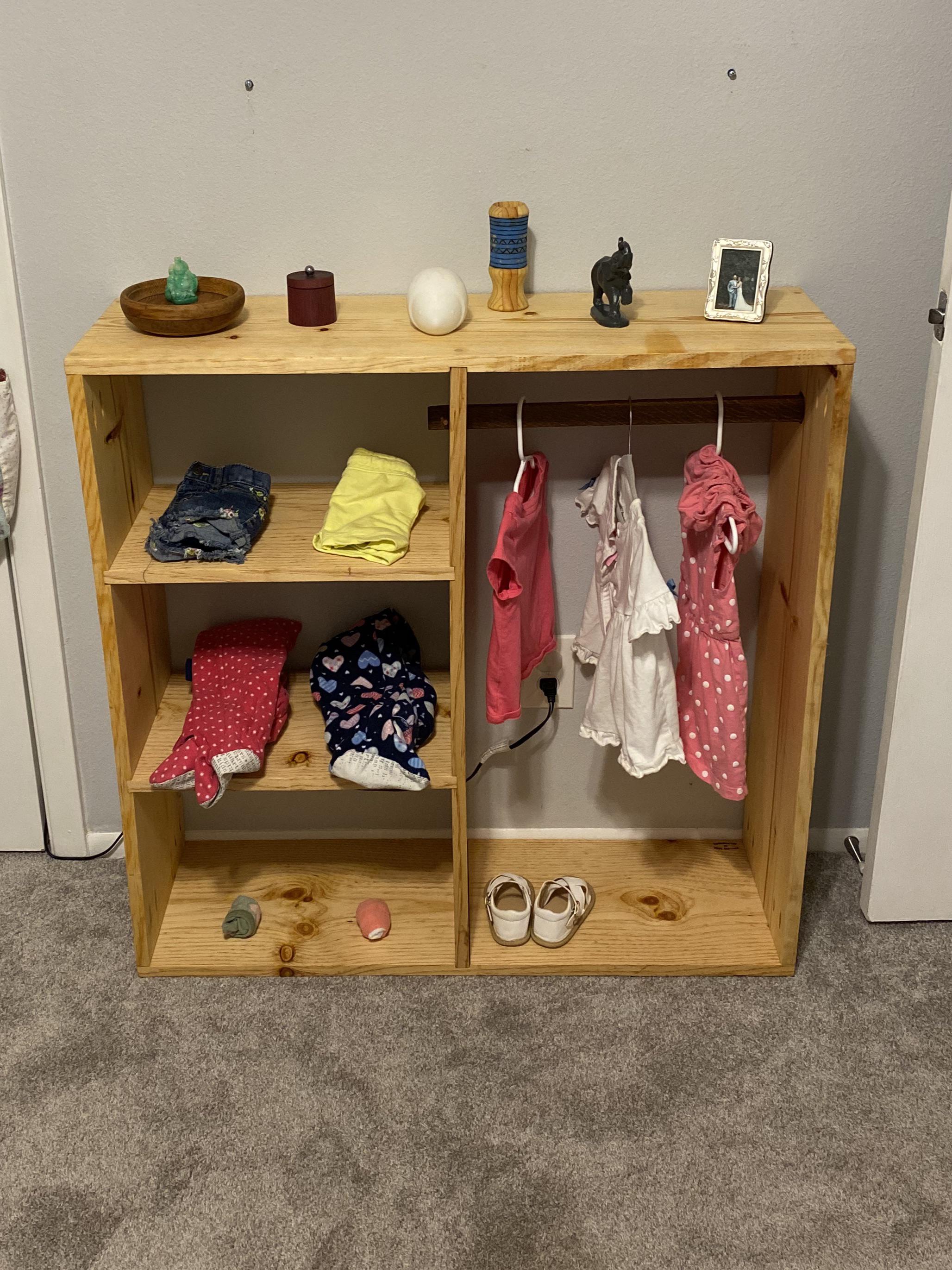 Made a wardrobe for my one year old. r/woodworking