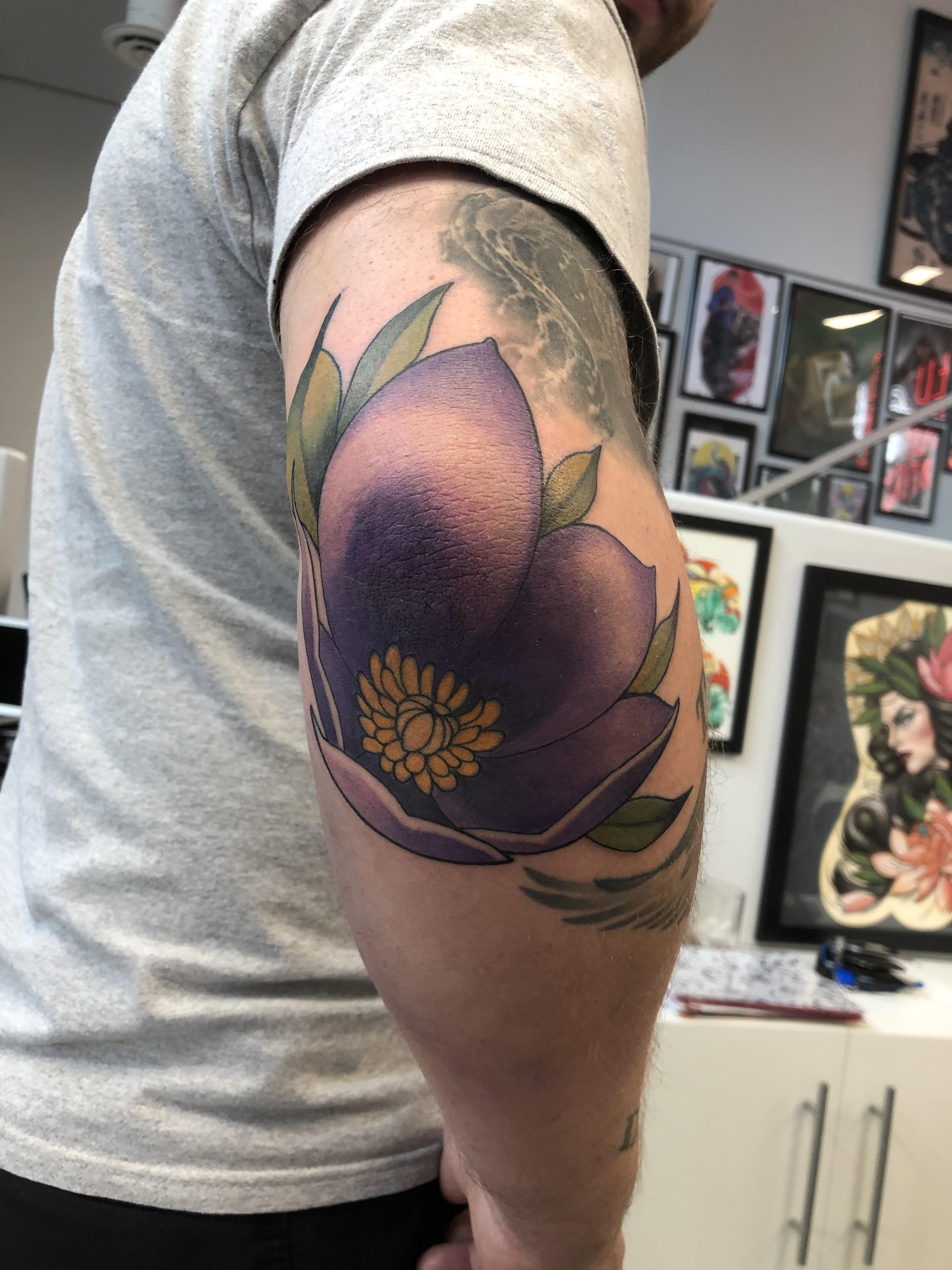 Prairie crocus by Mouse at Red Tide Tattoo in Saskatoon Saskatchewan