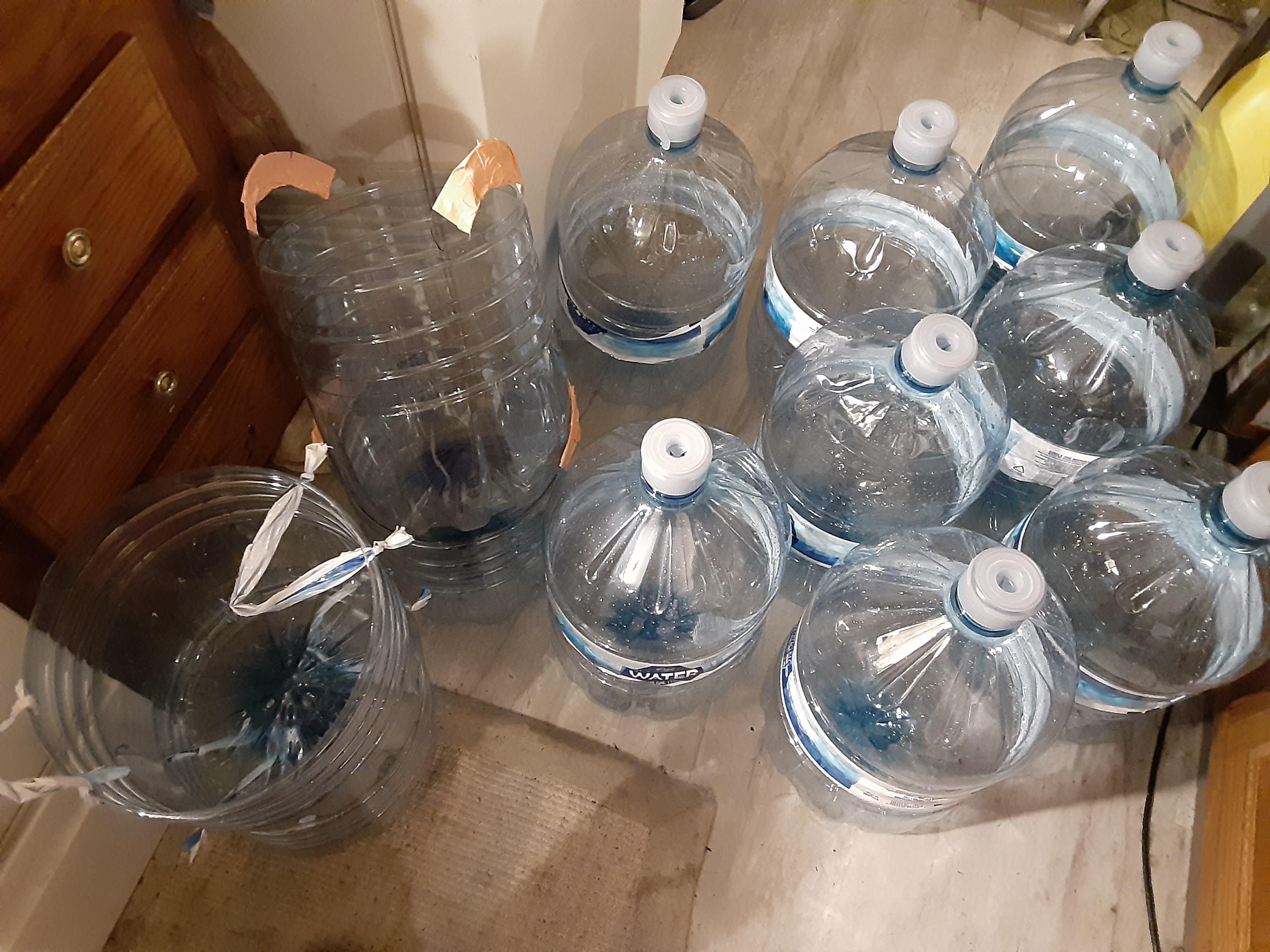I have tons of 4 gal water bottles. I already turned some in to the