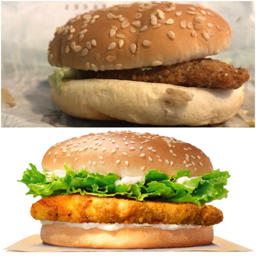 Burger King's Chicken Jr. Sandwich r/ExpectationVsReality