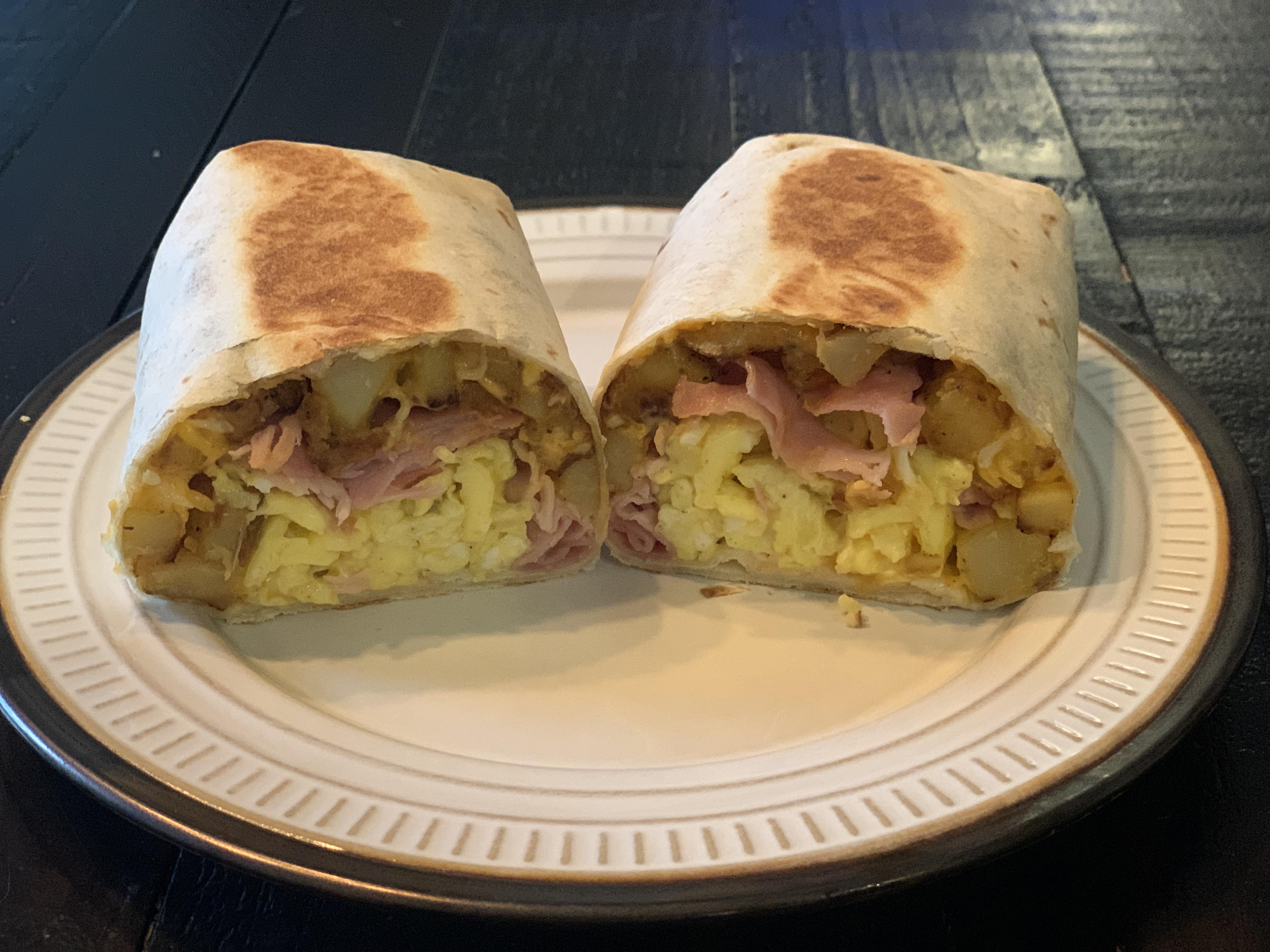 Grilling a breakfast burrito makes it 10x better r/tonightsdinner