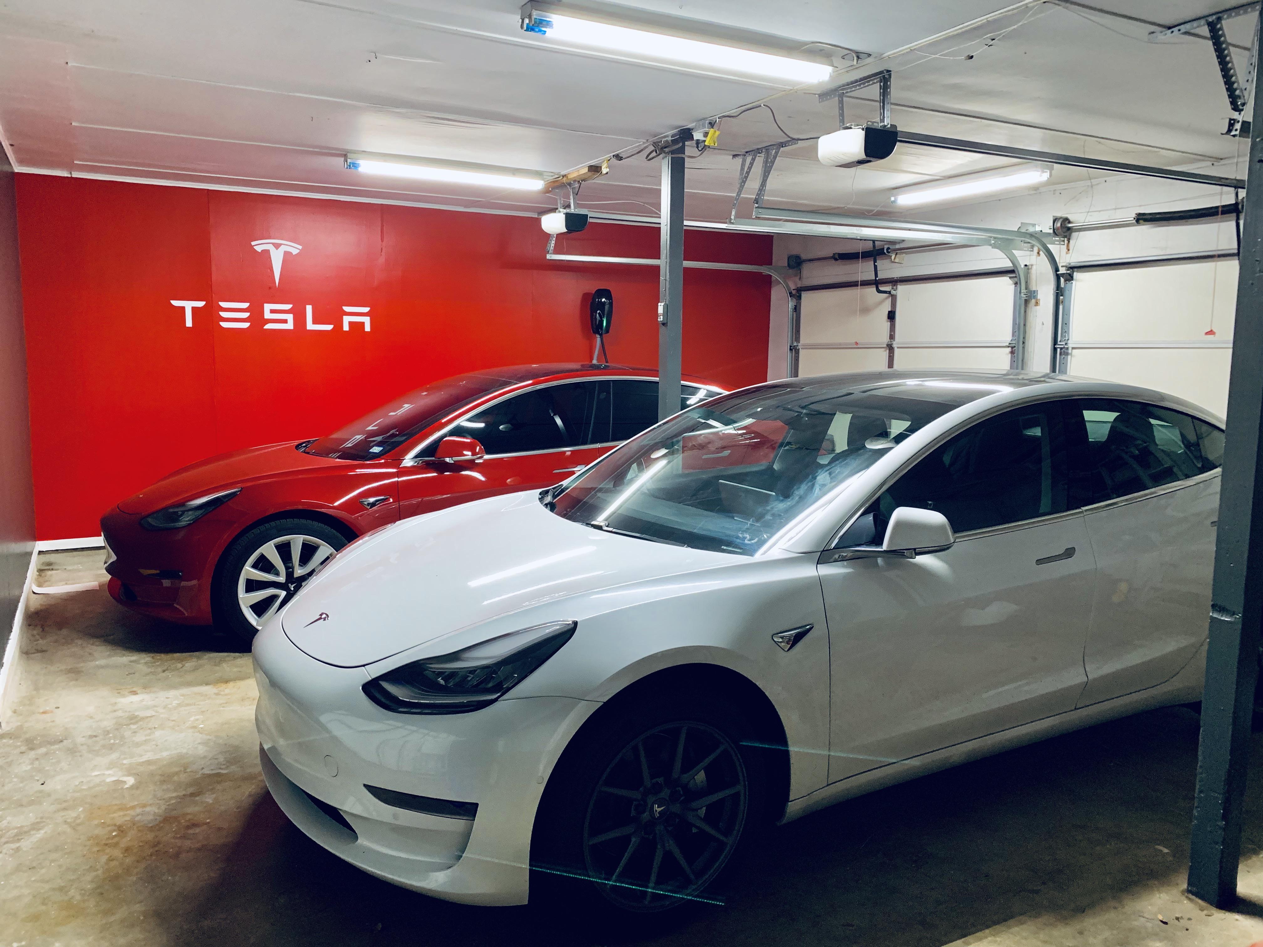 We painted our garage in Tesla colors. It was a fun weekend project