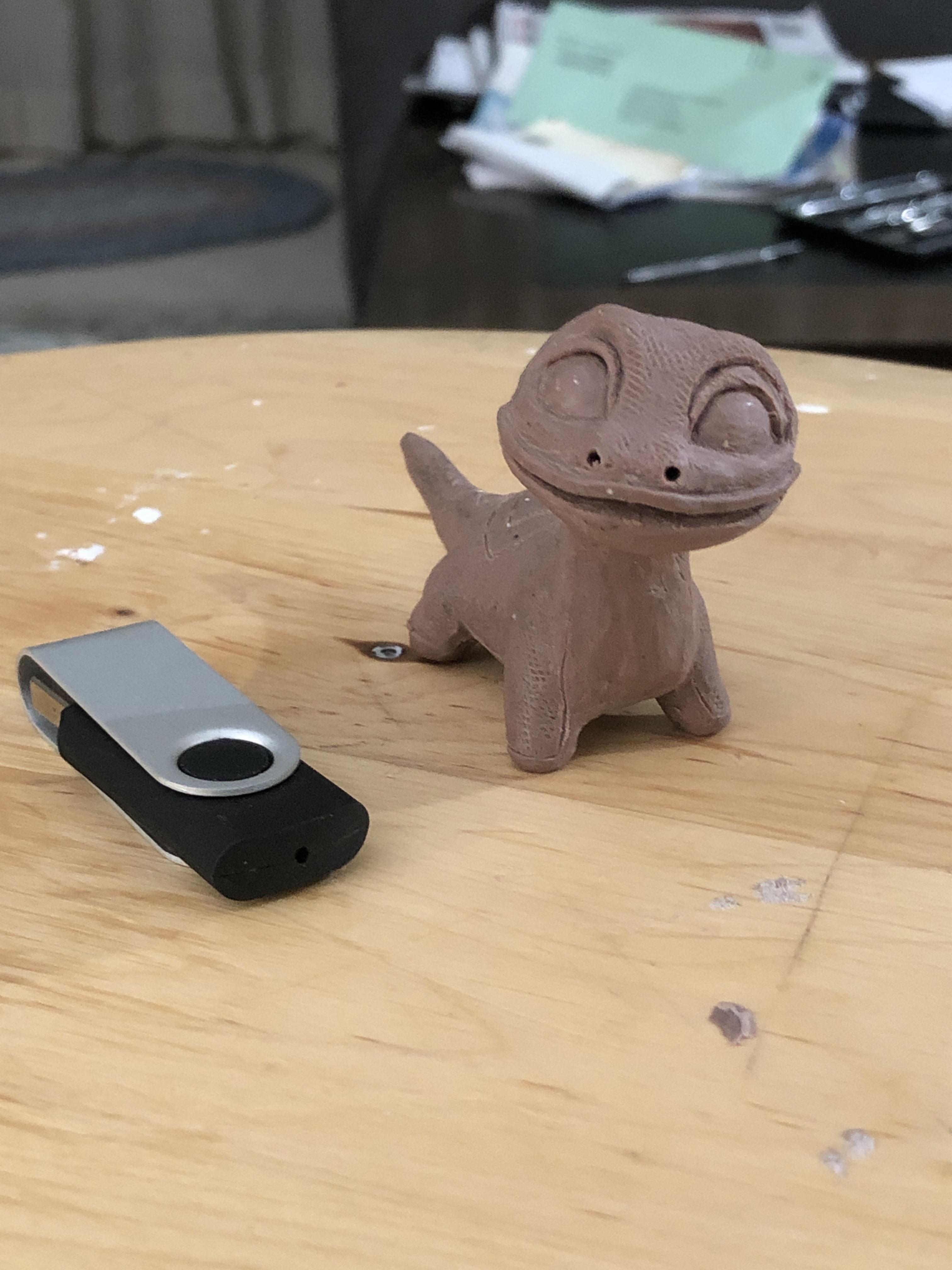 [Self] Frozen 2 lizard. Out of monster clay. r/Sculpture