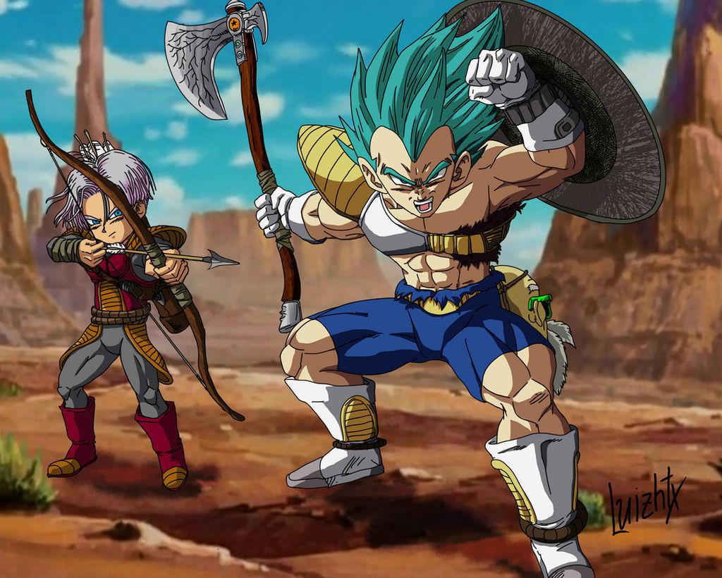Dragon Ball z Vegeta and Trunks God Of War by Luizhtx DBZmemes
