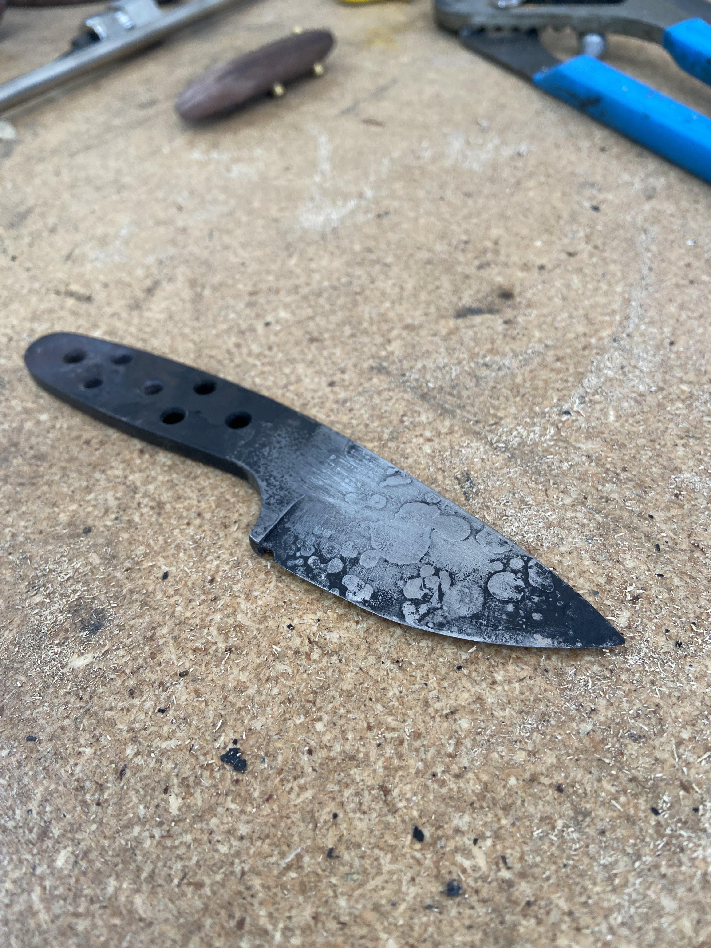 Beginning knife maker here. Done my heat treat and after the quench the