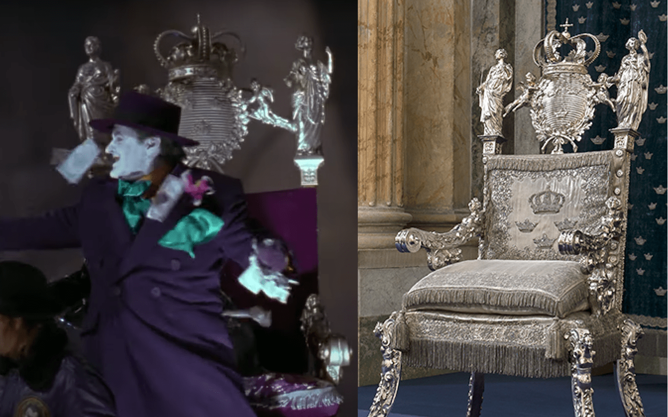 The throne used during the Joker's parade in Batman (1989) is a replica