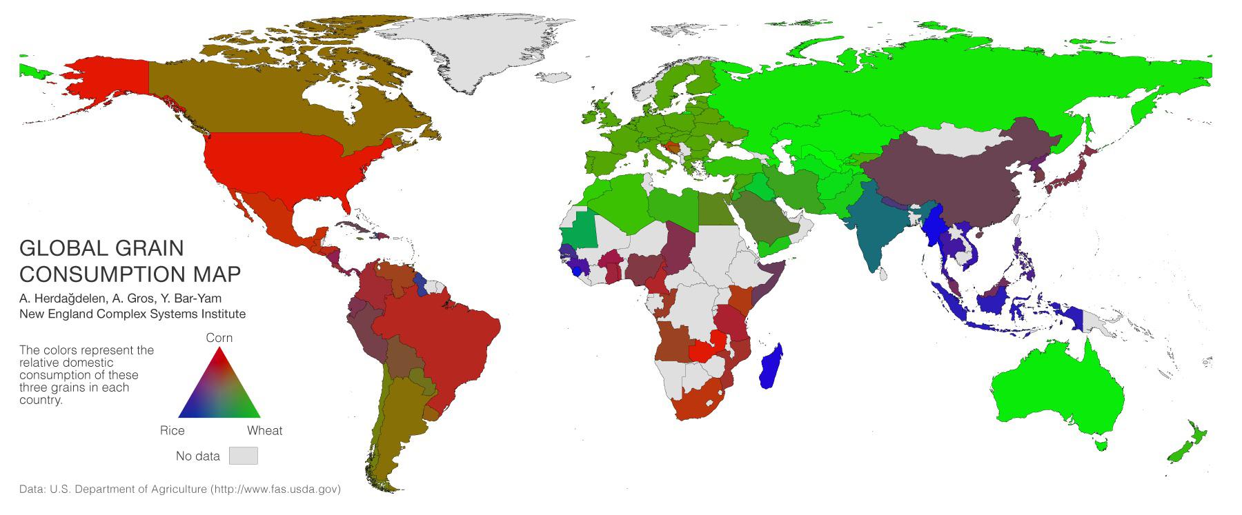 Global grain consumption map r/MapPorn