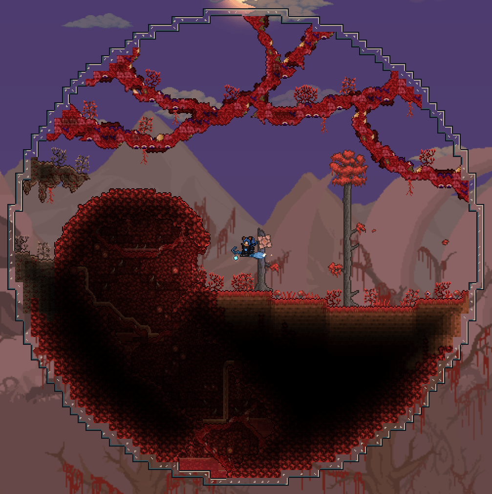 Crimson biome sphere r/TerrariaDesign