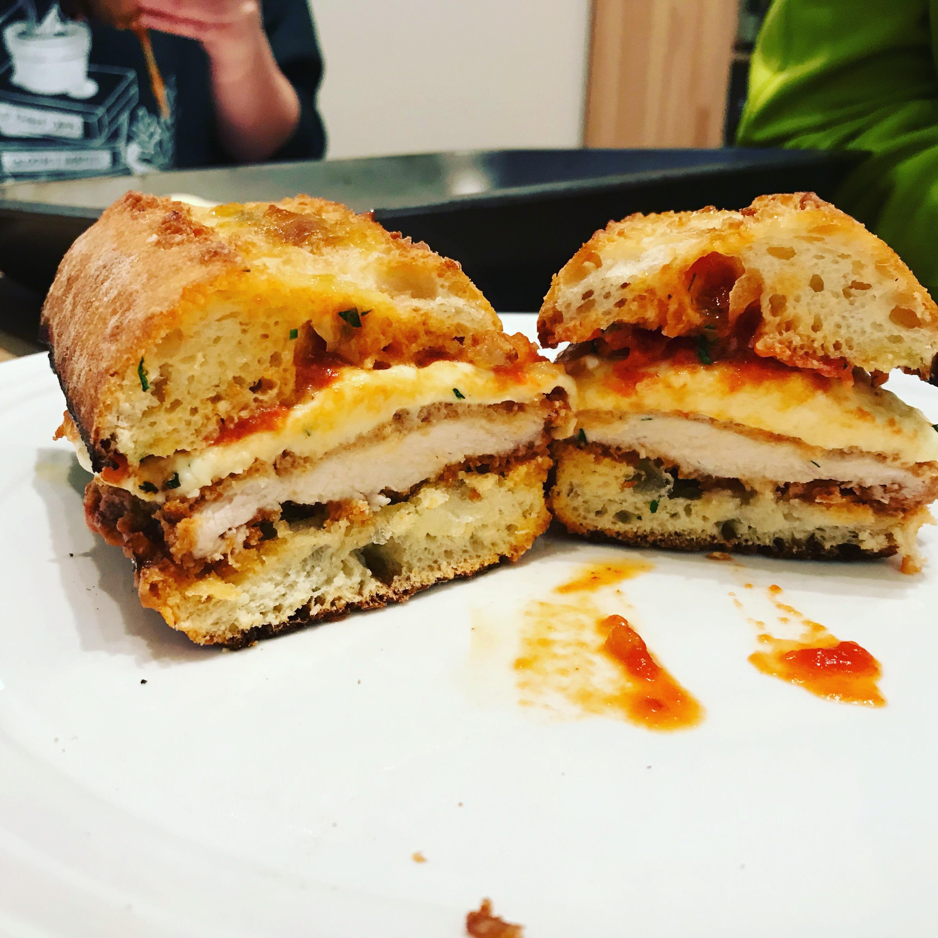 [Homemade] chicken parm sandwich r/food
