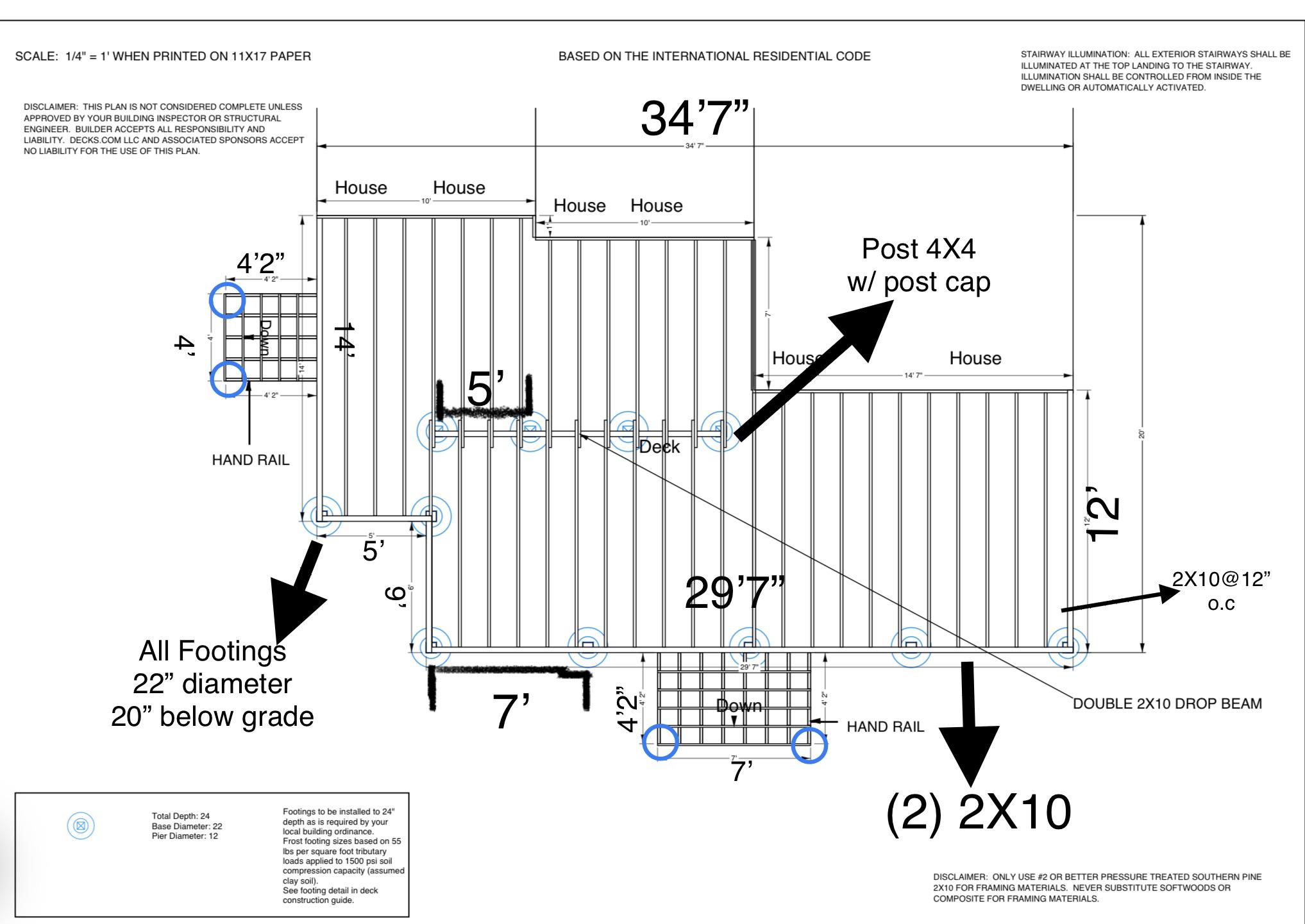 Double Beam or rim Joist Corner Q r/Decks