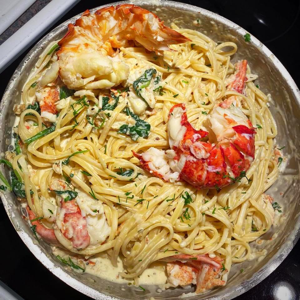 [homemade] lobster linguine r/food