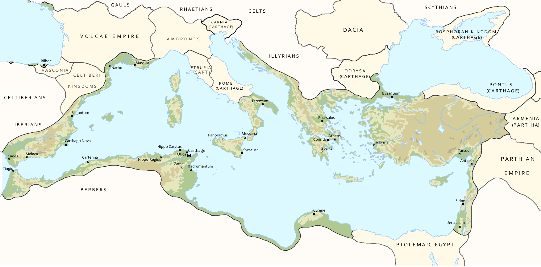 The Empire of Carthage at its height in 150 AD r/imaginarymaps