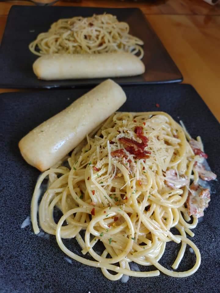 White wine garlic butter bucatini. r/pasta