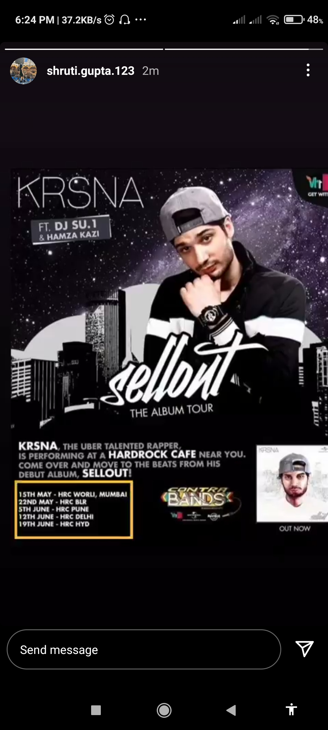 First rap artist to do album INDIA tour with band poster