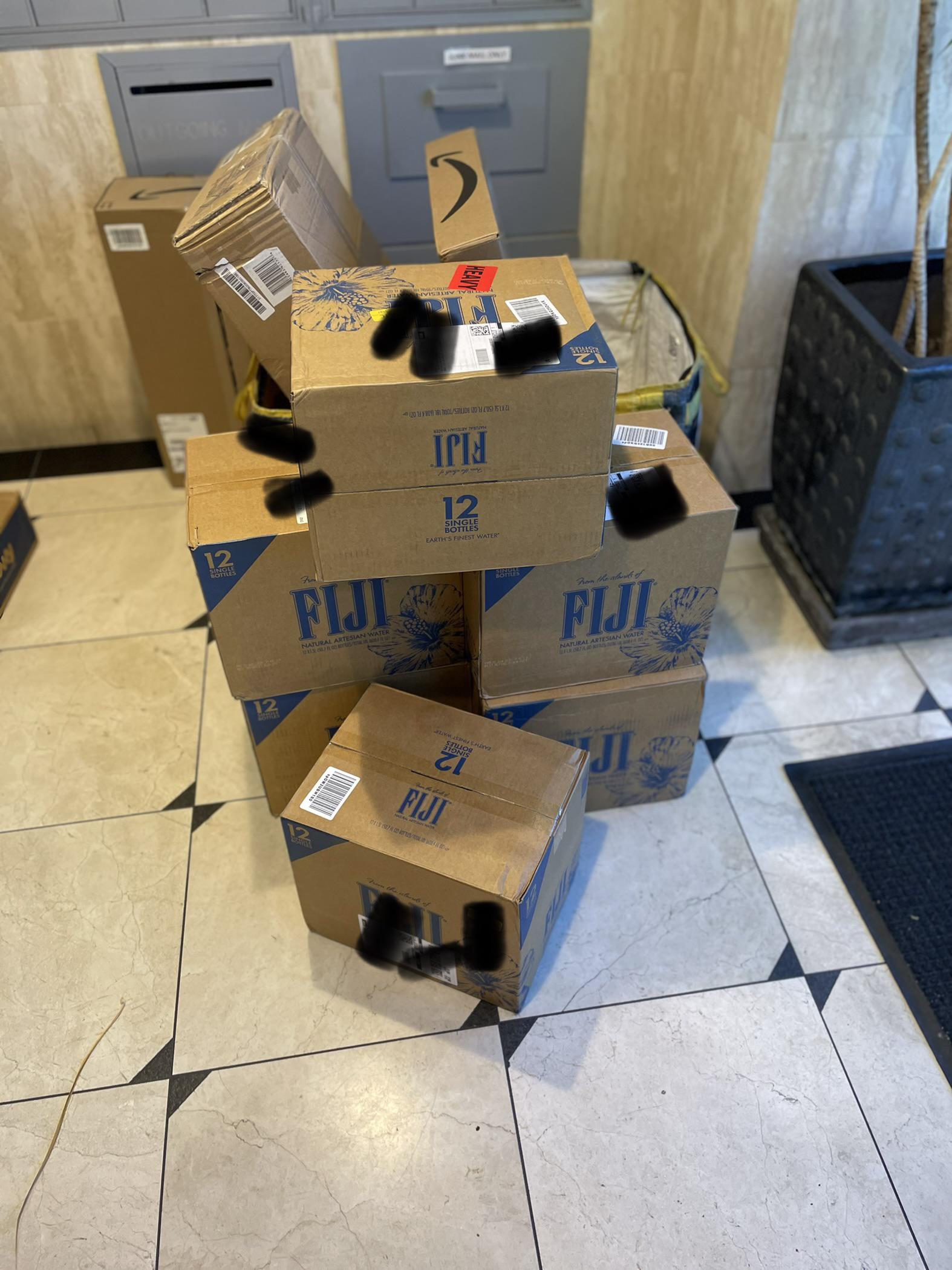 Tried to dump these in the mailroom till the apartment manager said no