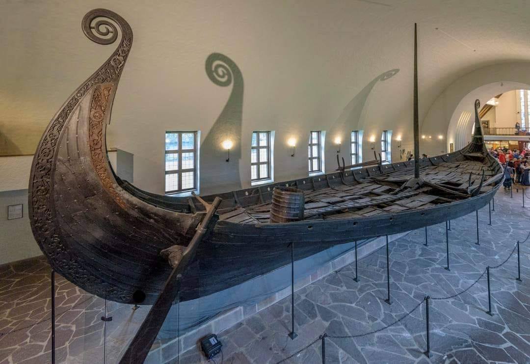 Oseberg ship the best preserved ship from viking era. Norway, 9th