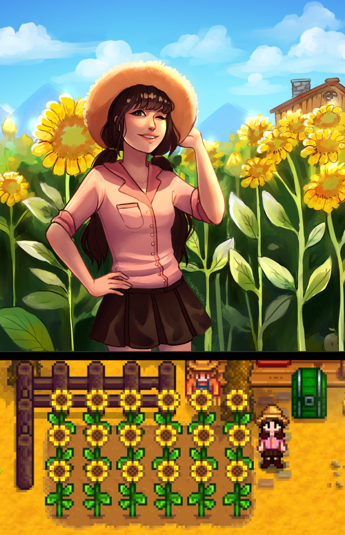 I drew my farmer! StardewValley