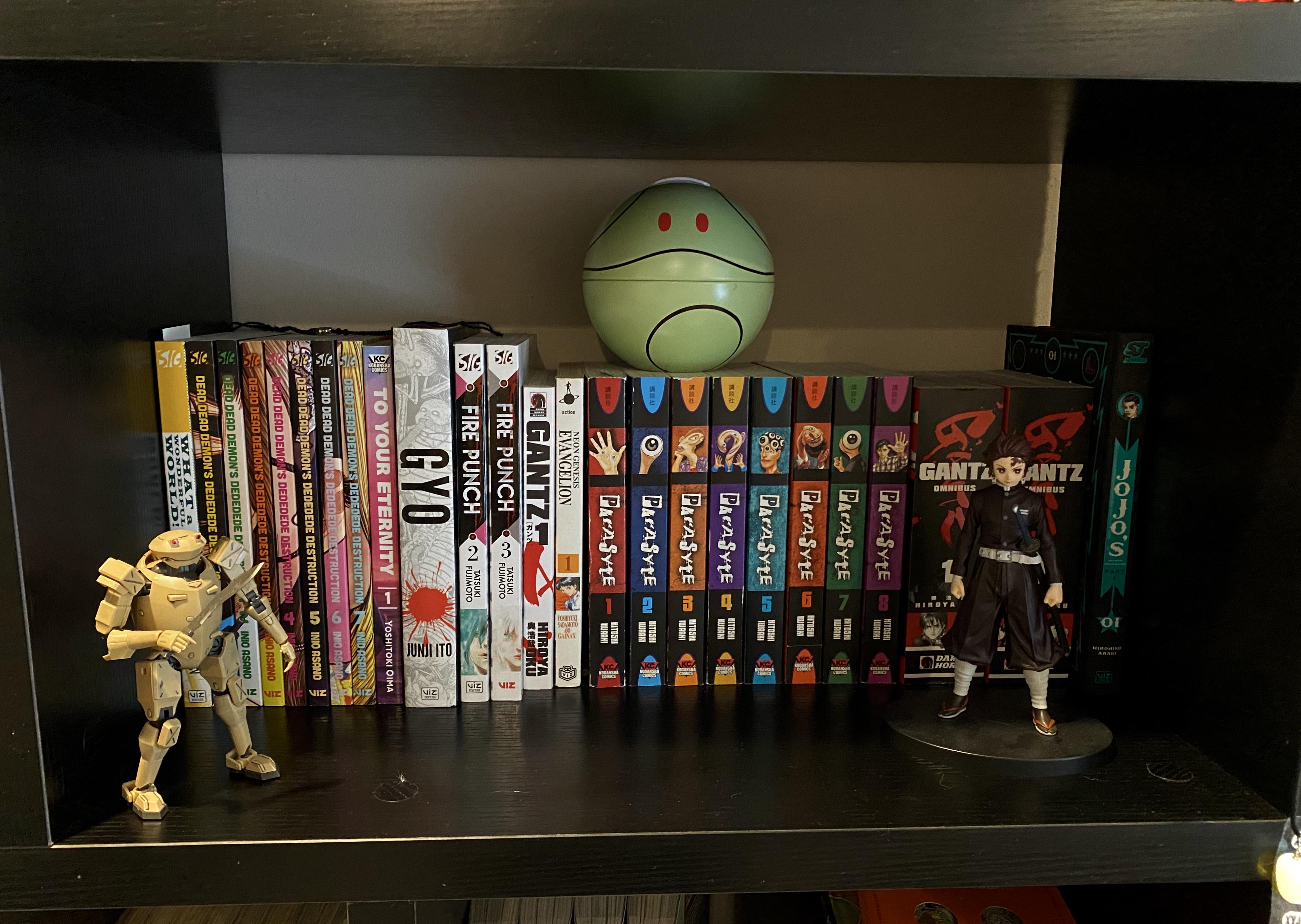 Small section of my bookcase/manga collection. Most organized section