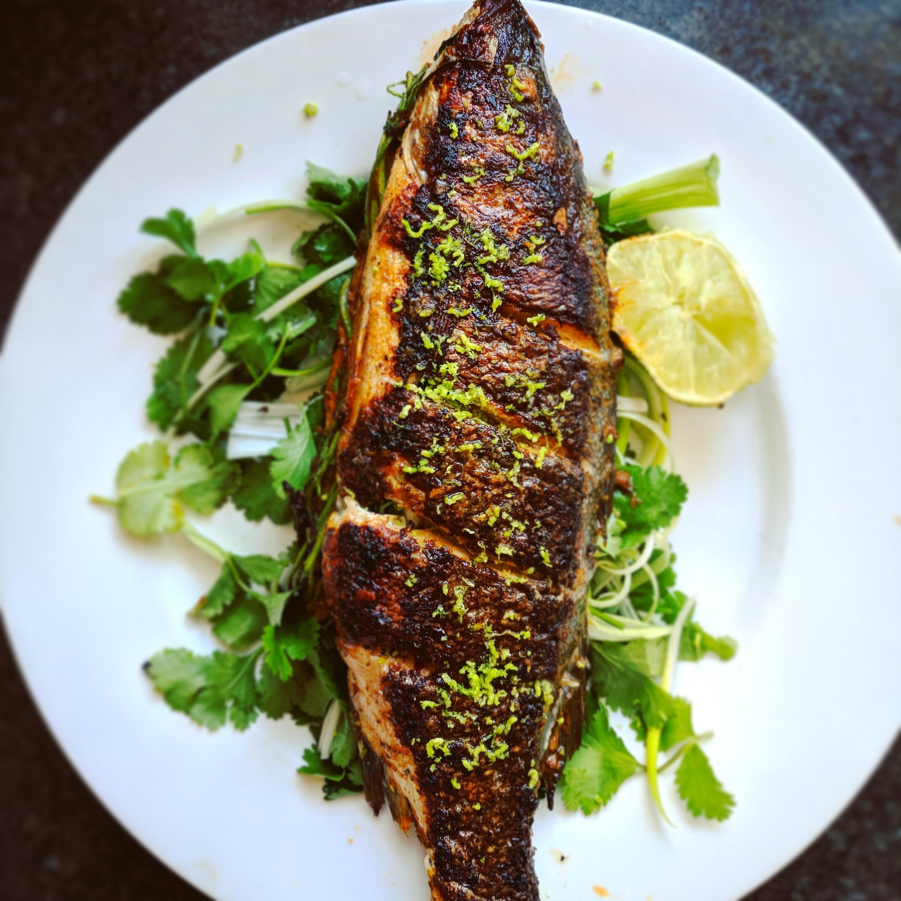 [Homemade] Crispy Thai Sea Bass r/food