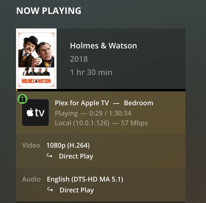 Why does plex say my apple tv is direct playing dts audio even though
