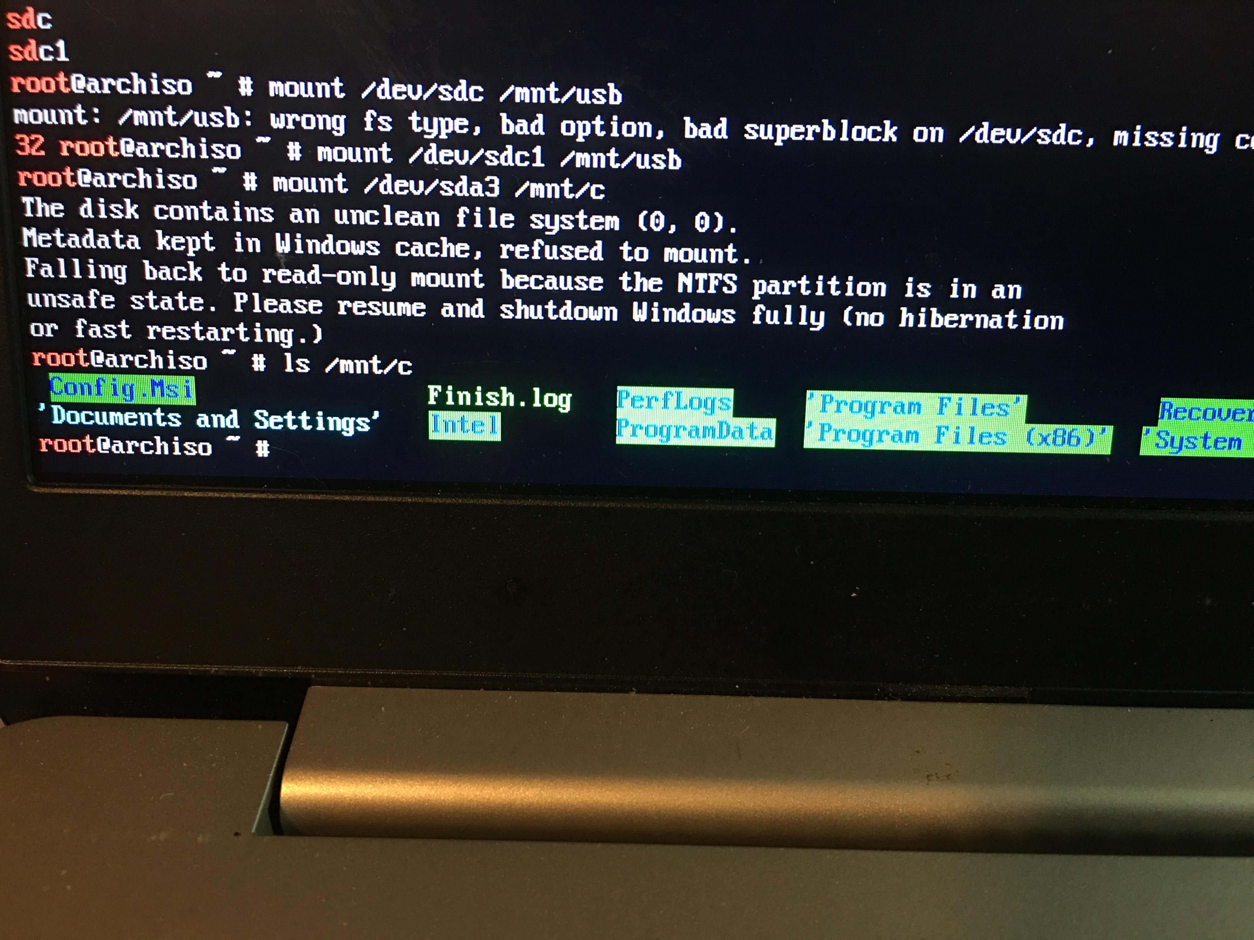 Anybody know what this error means (the unclean filesystem one)? I’m
