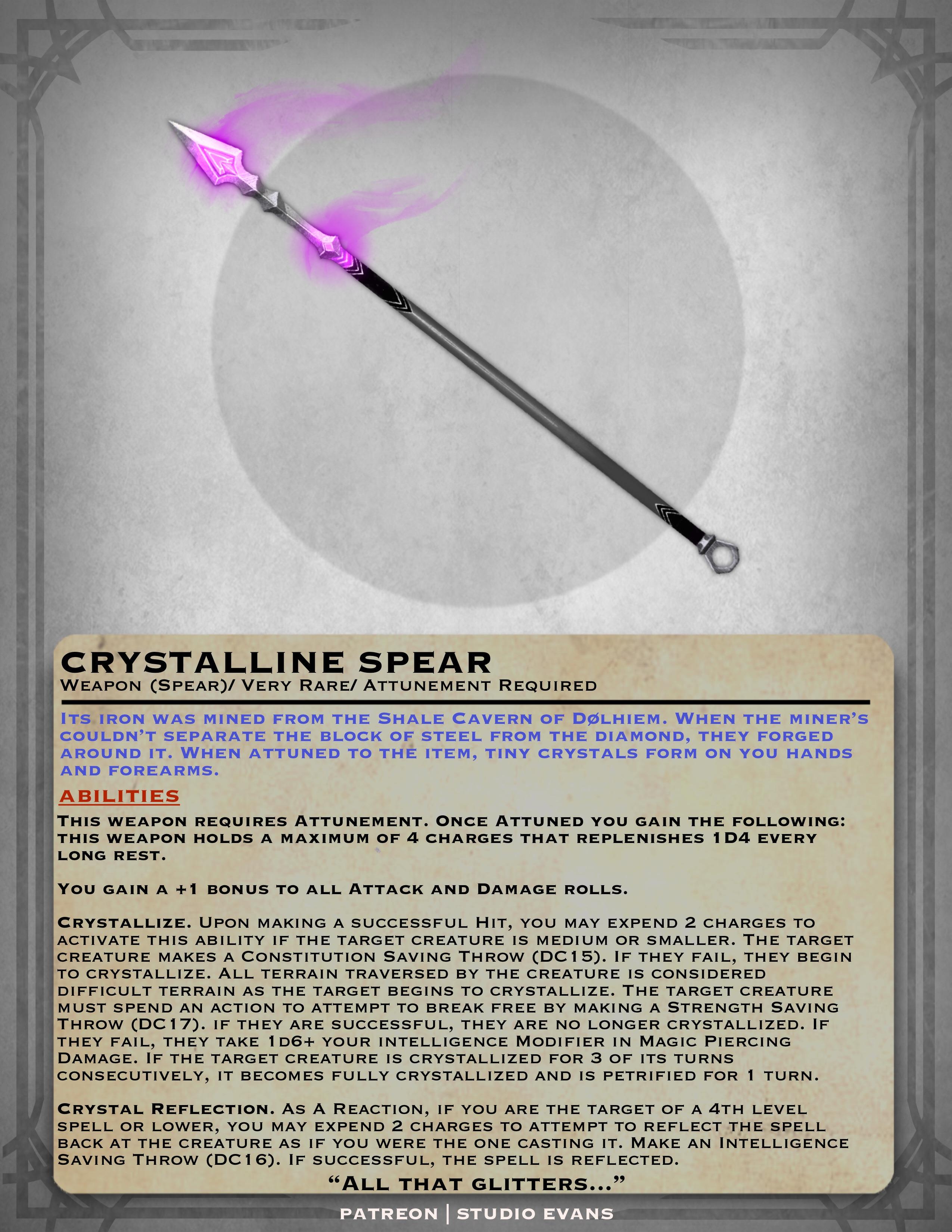 [OC] [ART] Crystalline Spear r/DnD