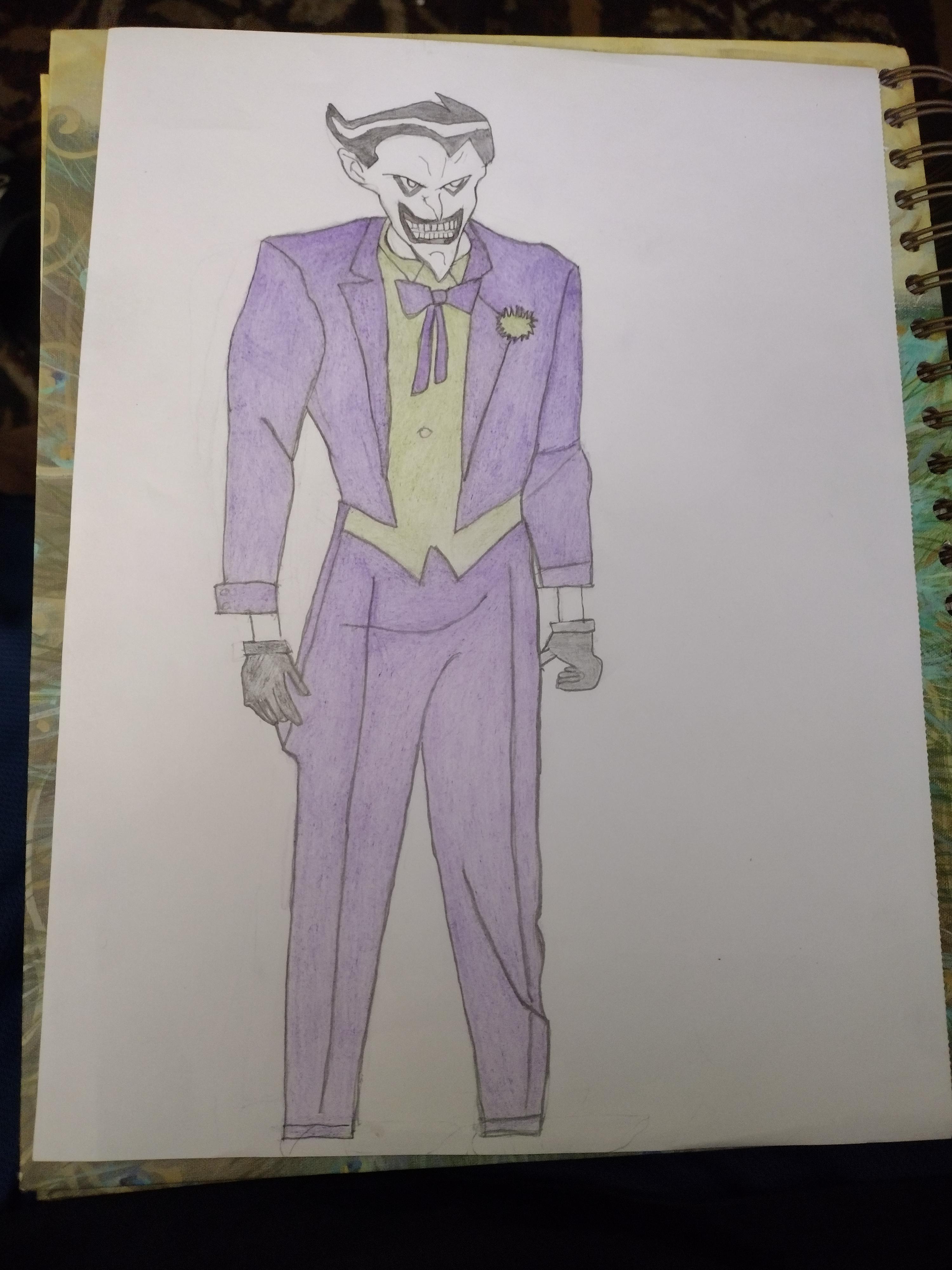 Joker drawing I did, ( ran out of room for feet) r/BatmanArkham